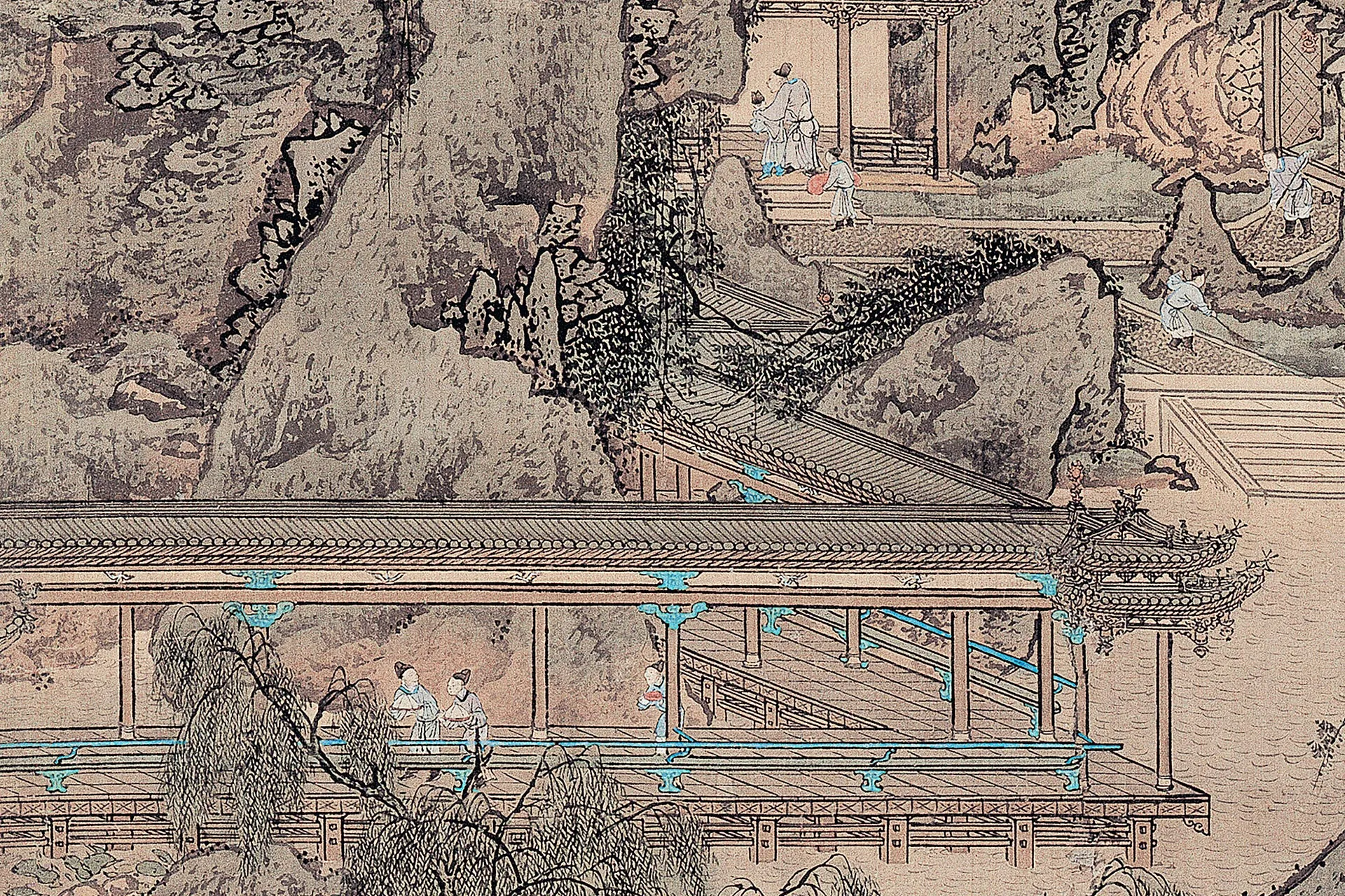 袁江《阿房宫图》通景屏局部图 (11)