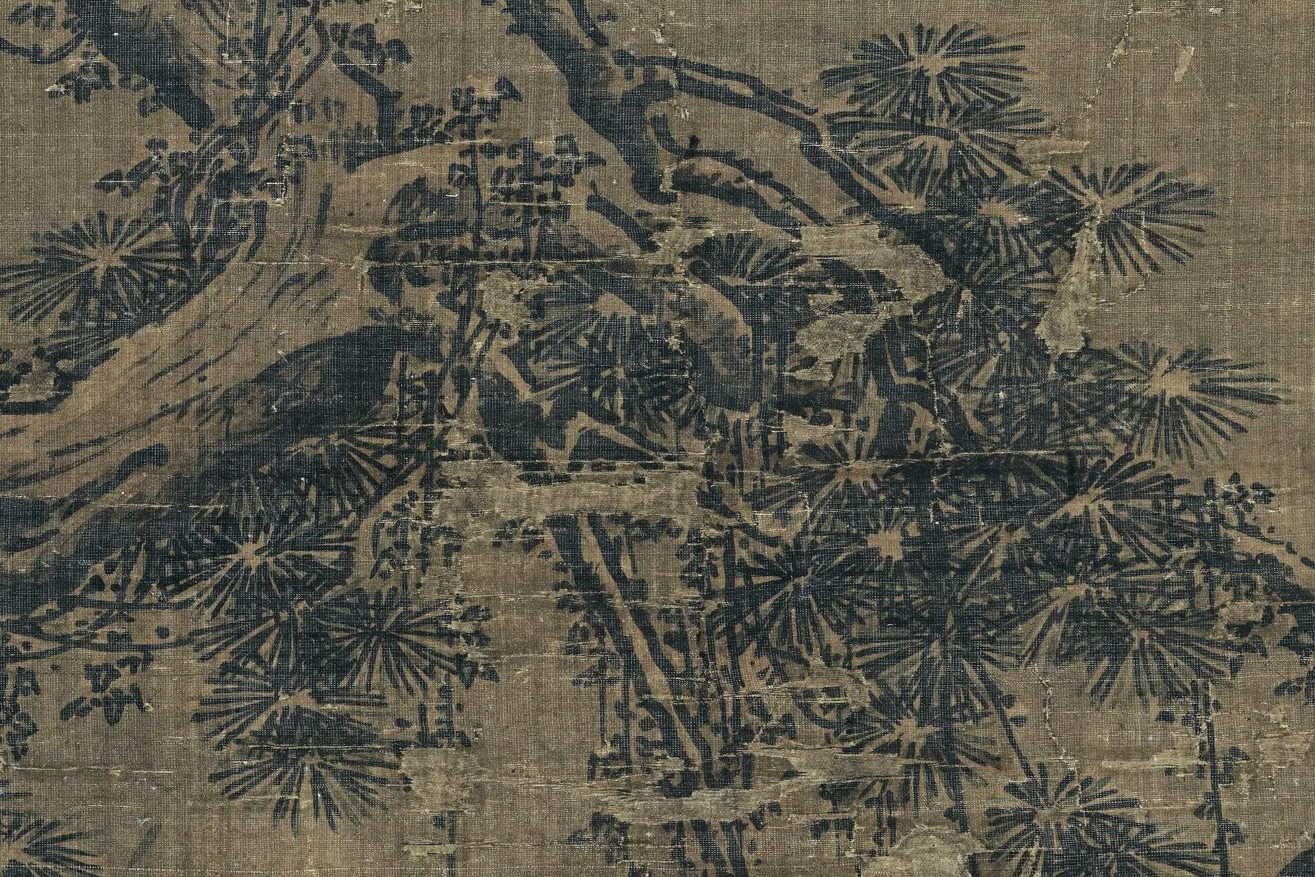 传马远山水《松下探梅图》高清大图局部 (6)