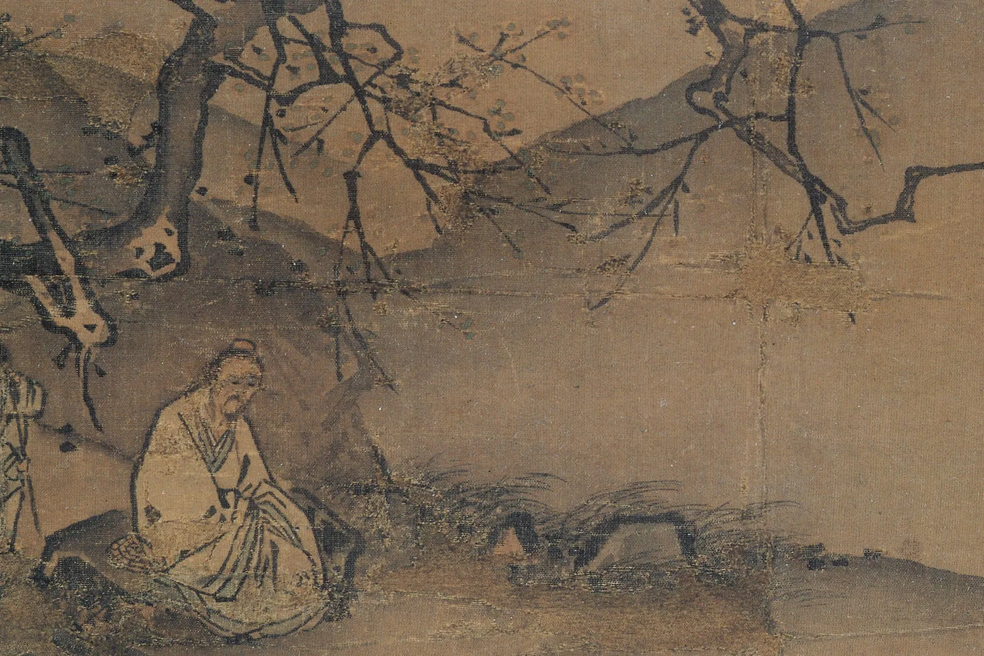 马远《梅间俊语图》局部 (2)