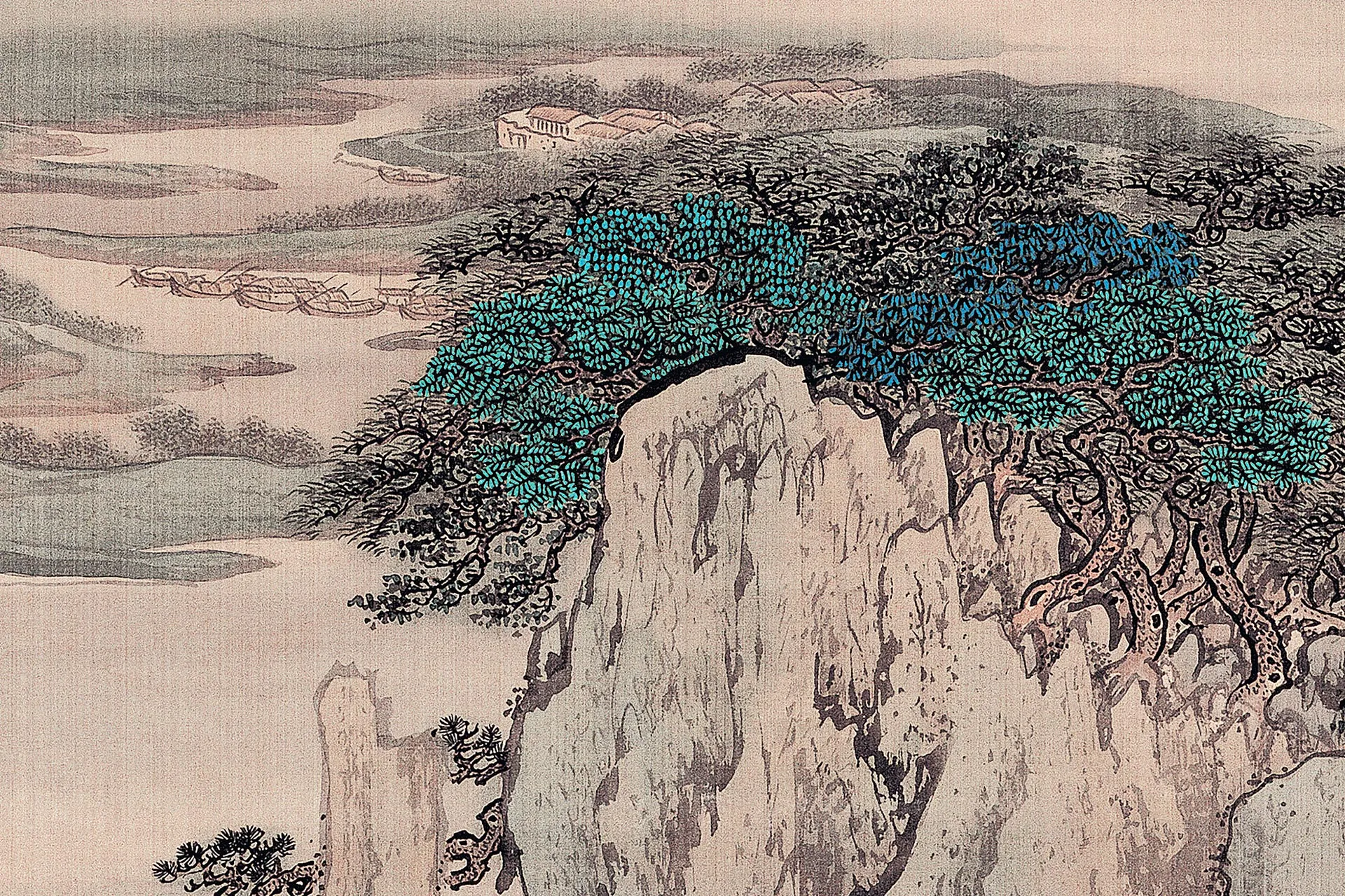 袁江《阿房宫图》通景屏局部图 (2)
