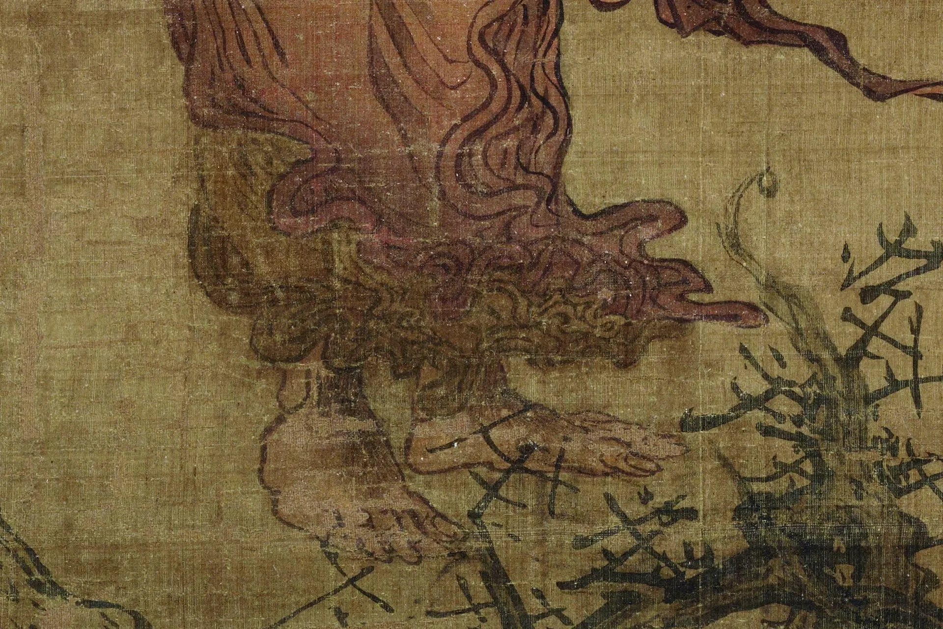 梁楷山水佛道人物画《出山释迦图》局部 (2)