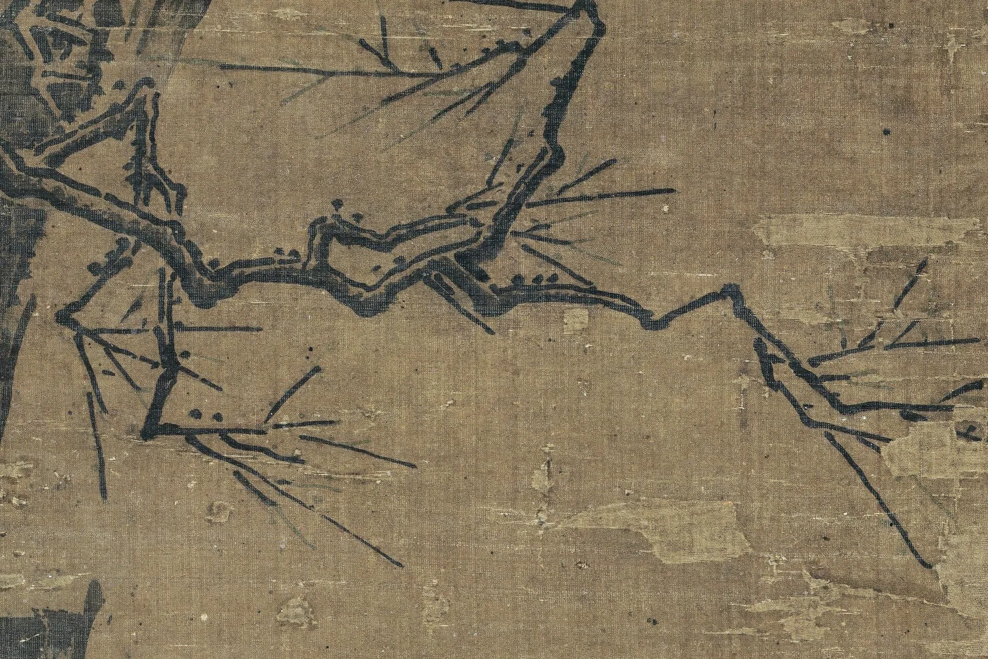 传马远山水《松下探梅图》高清大图局部 (4)