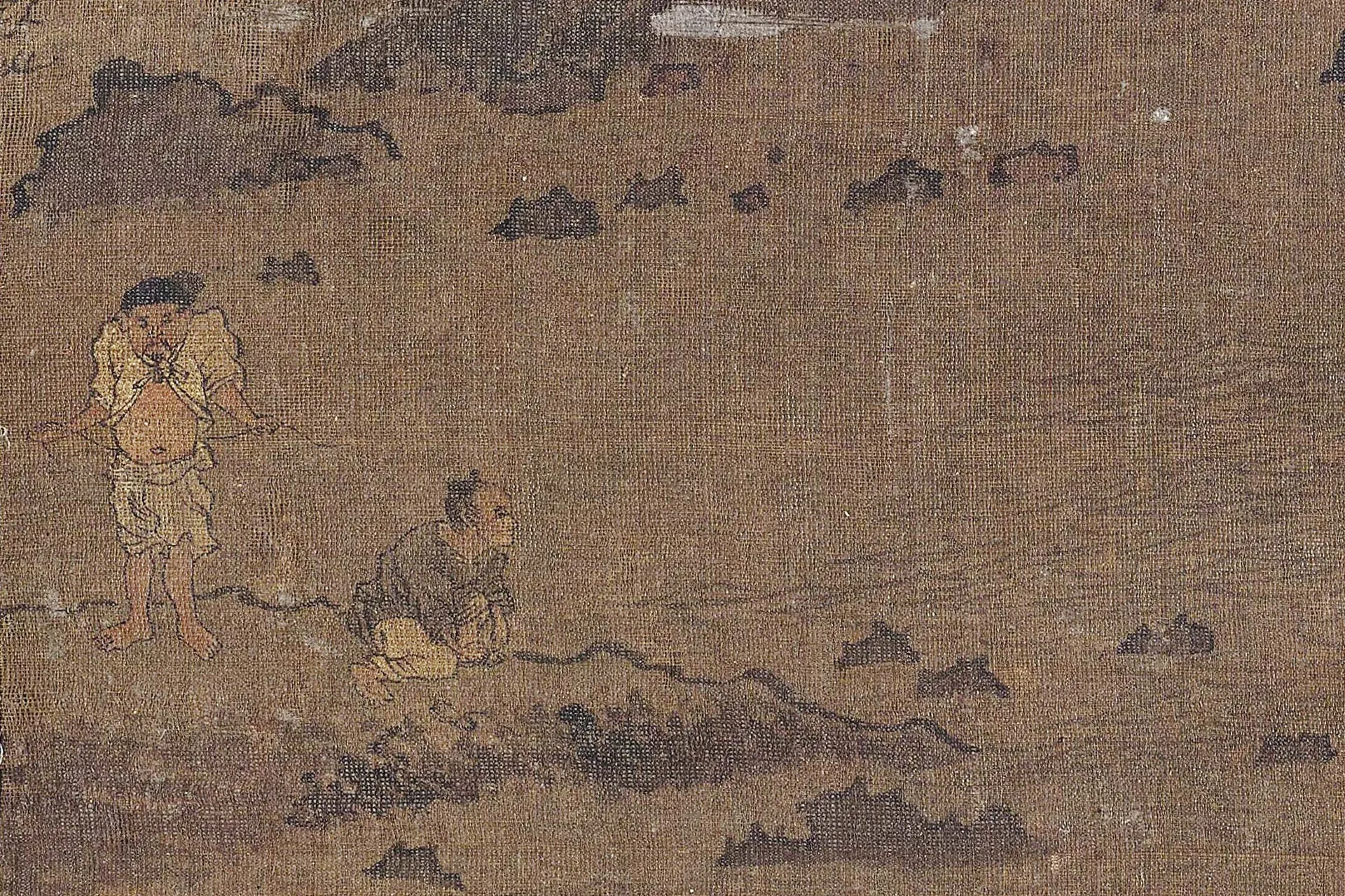 传马远秋景山水人物画《烟霭秋涉图》高清局部 (2)