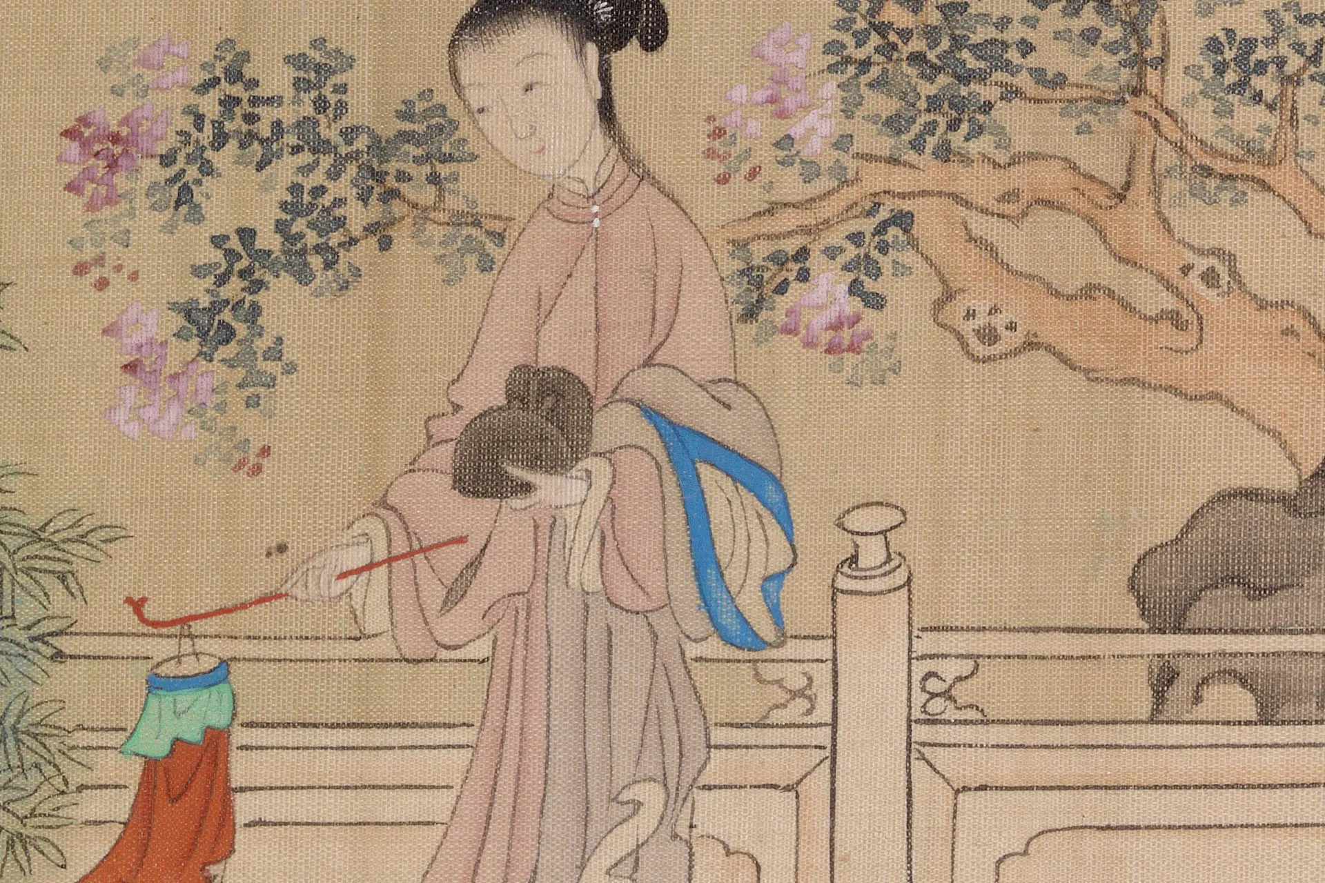 明仇英仕女图高清局部 (2)