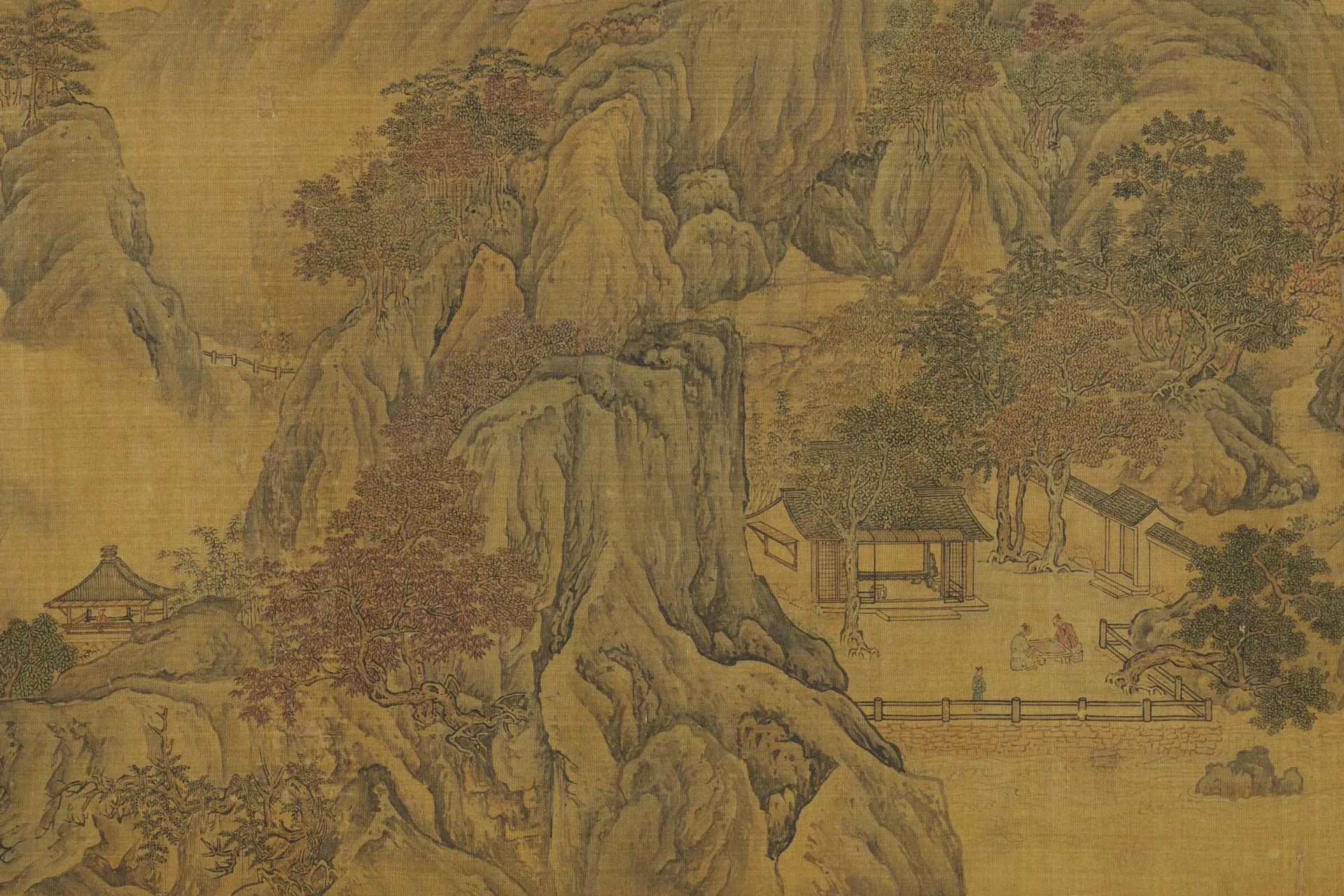 燕文贵山水画《秋山萧寺图》局部 (2)
