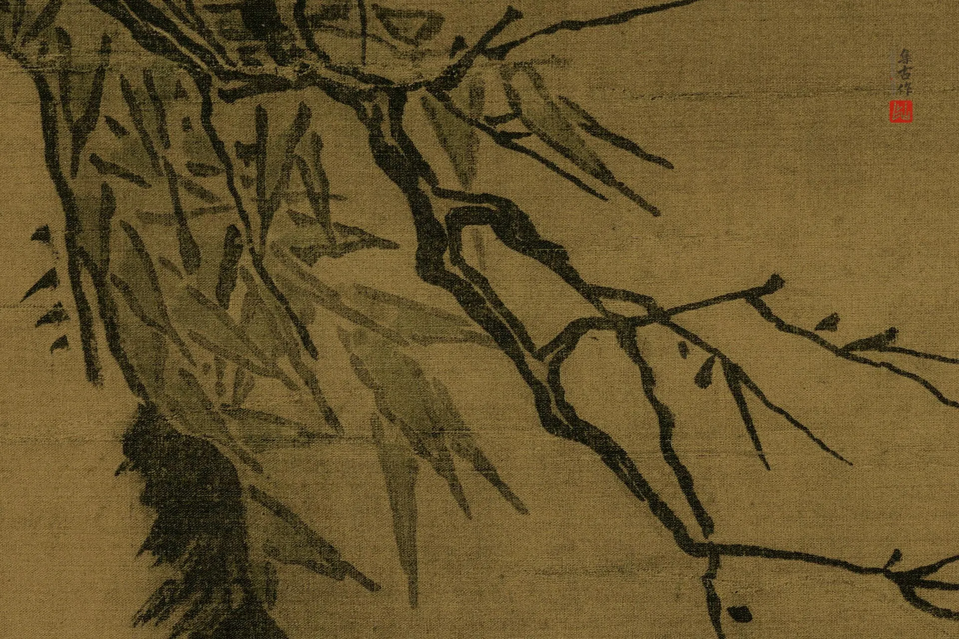 马远《雪滩双鹭图》高清大图局部 (5)