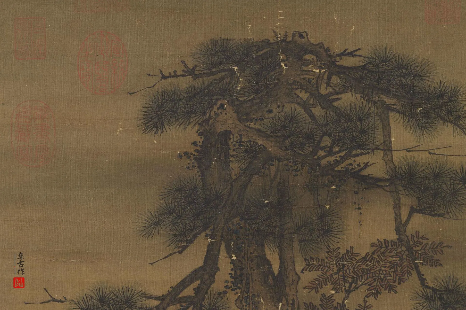 梁楷山水人物画《东篱高士图》局部 (2)