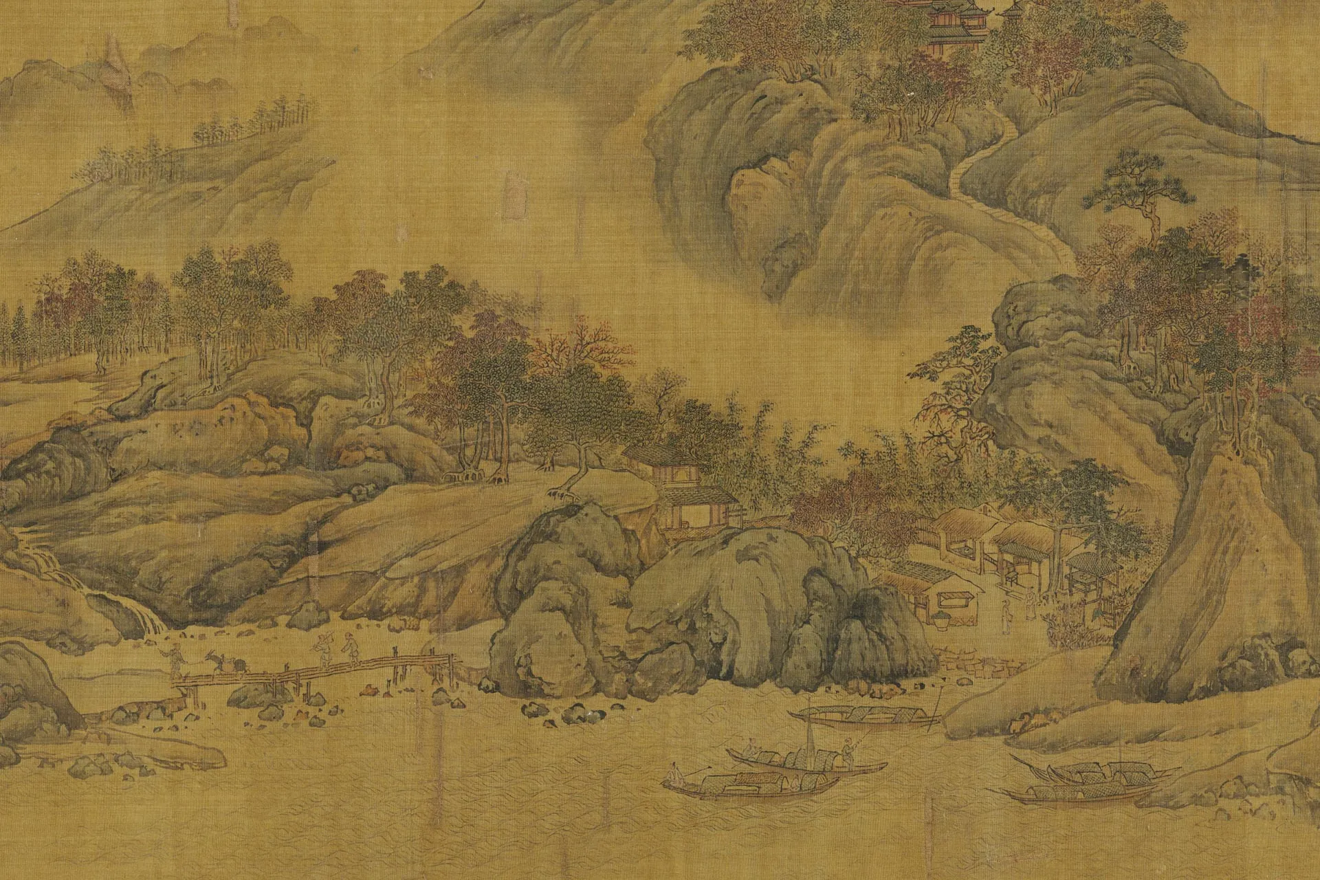 燕文贵山水画《秋山萧寺图》局部 (3)
