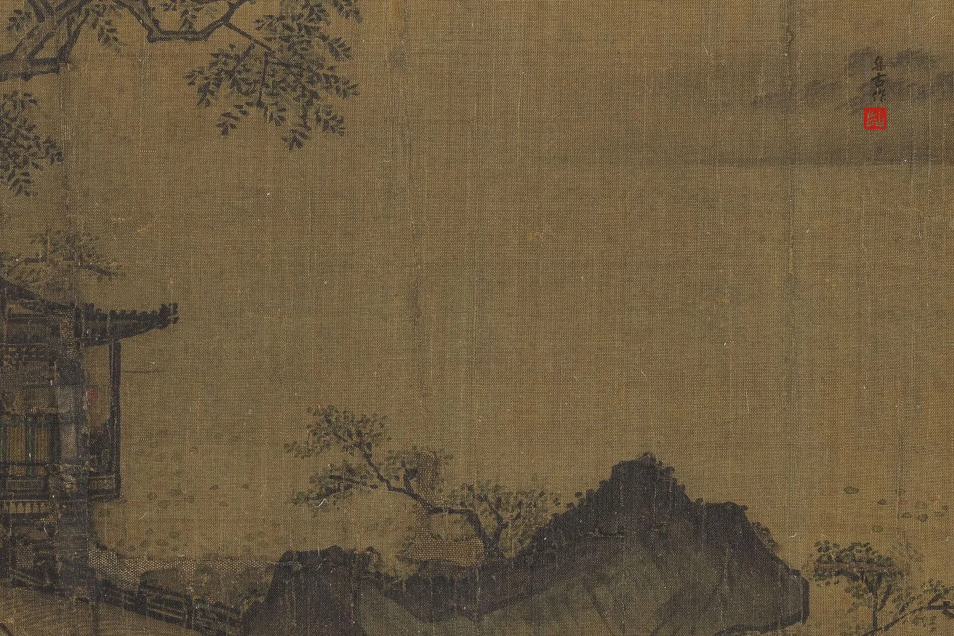 马远山水画《河干虚阁图》本幅高清局部 (2)