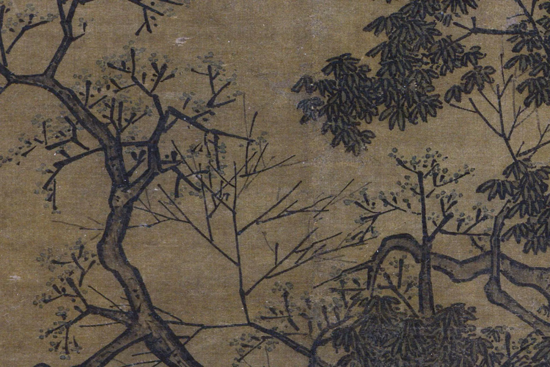 南宋山水人物画《山楼来凤图》局部 (2)