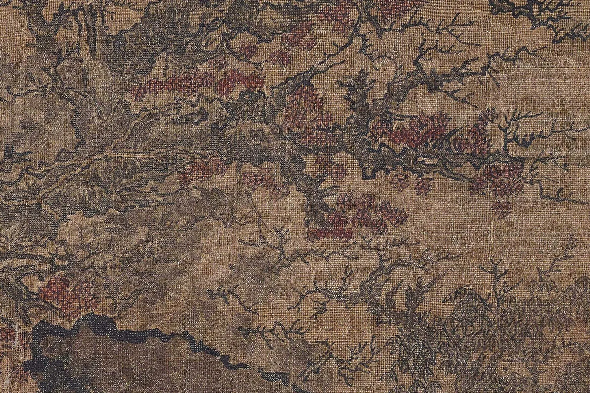 传马远秋景山水人物画《烟霭秋涉图》高清局部 (4)