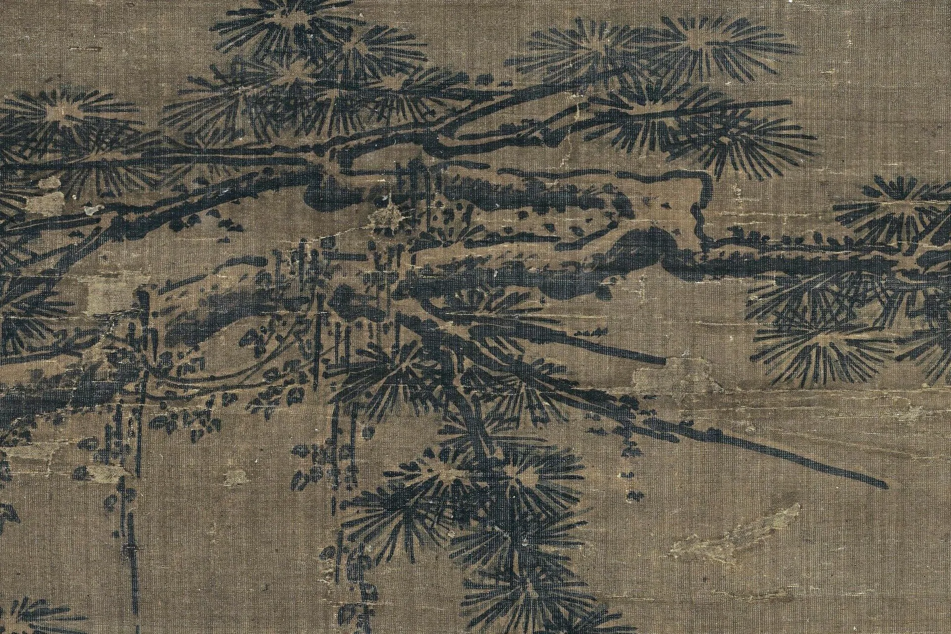 传马远山水《松下探梅图》高清大图局部 (7)