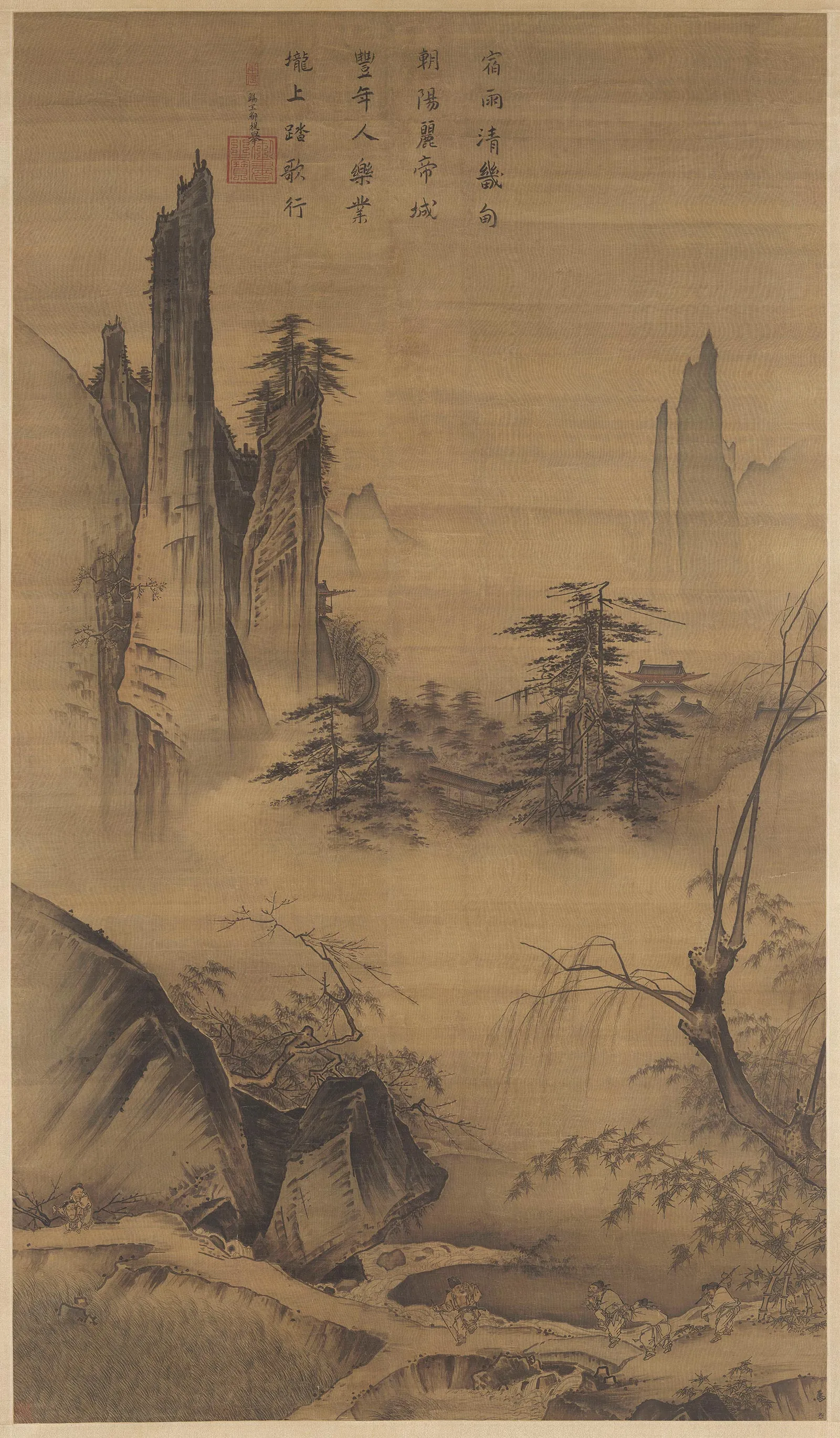马远《踏歌图》轴