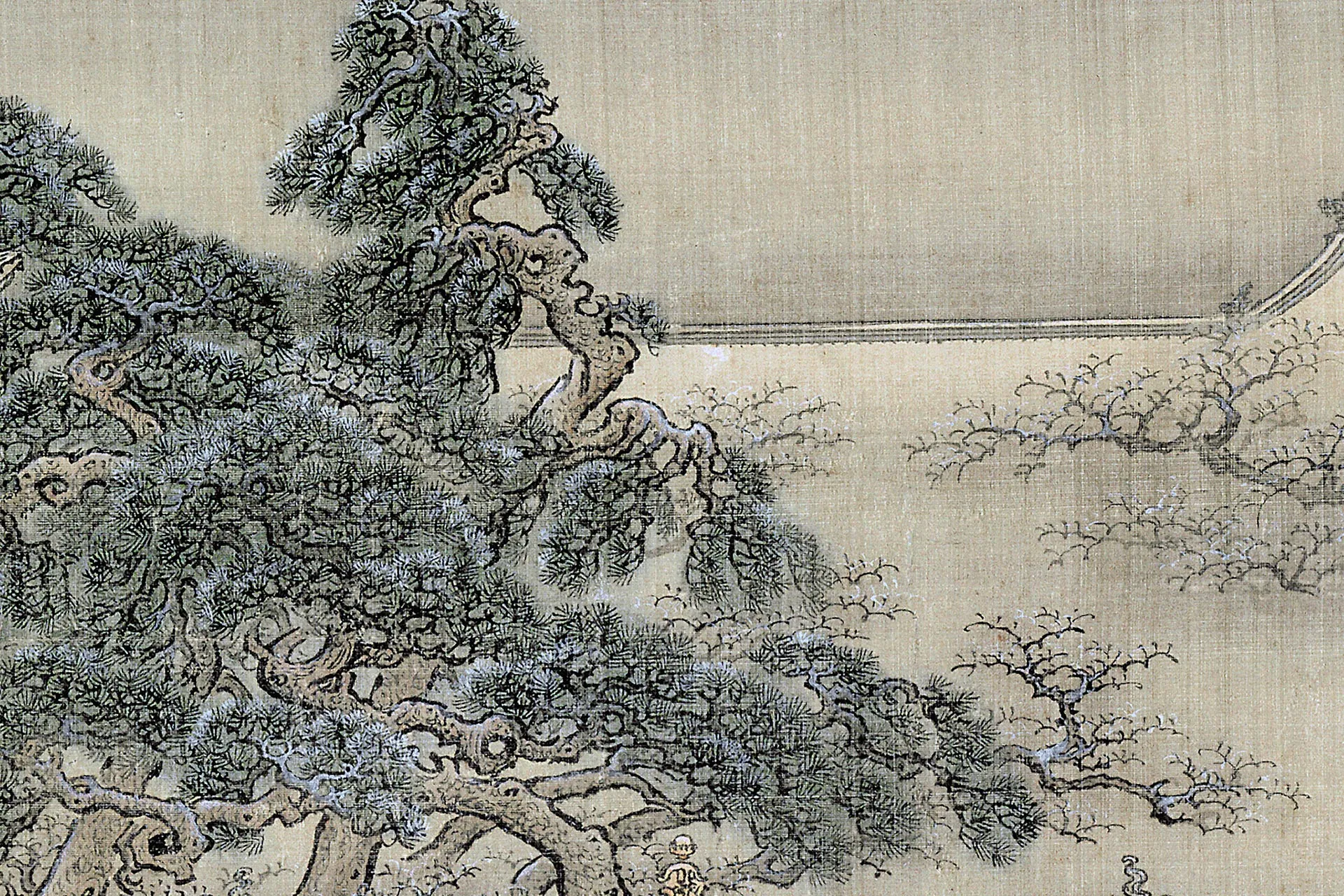 袁江《梁园飞雪图》局部 (5)