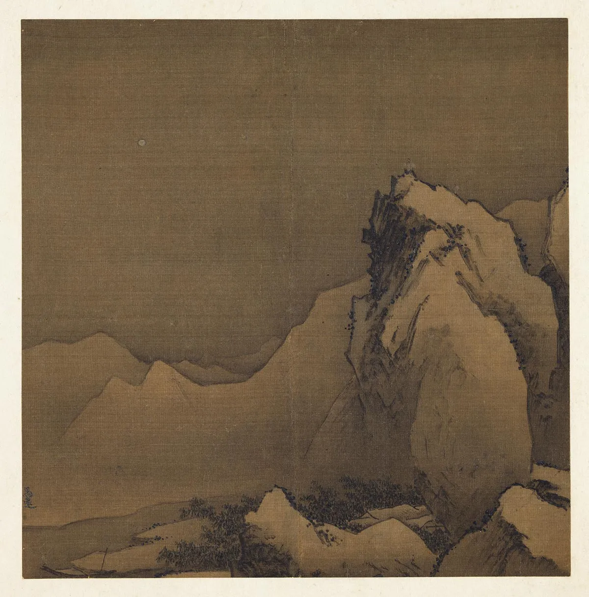 宋马远雪景山水页