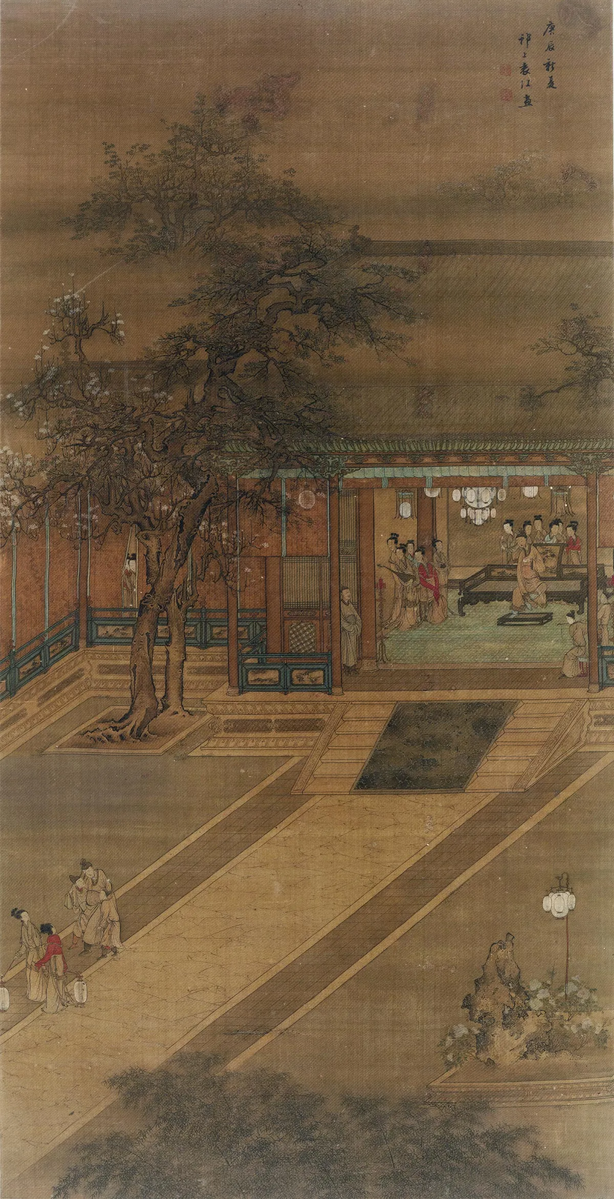 袁江《醉归图》轴