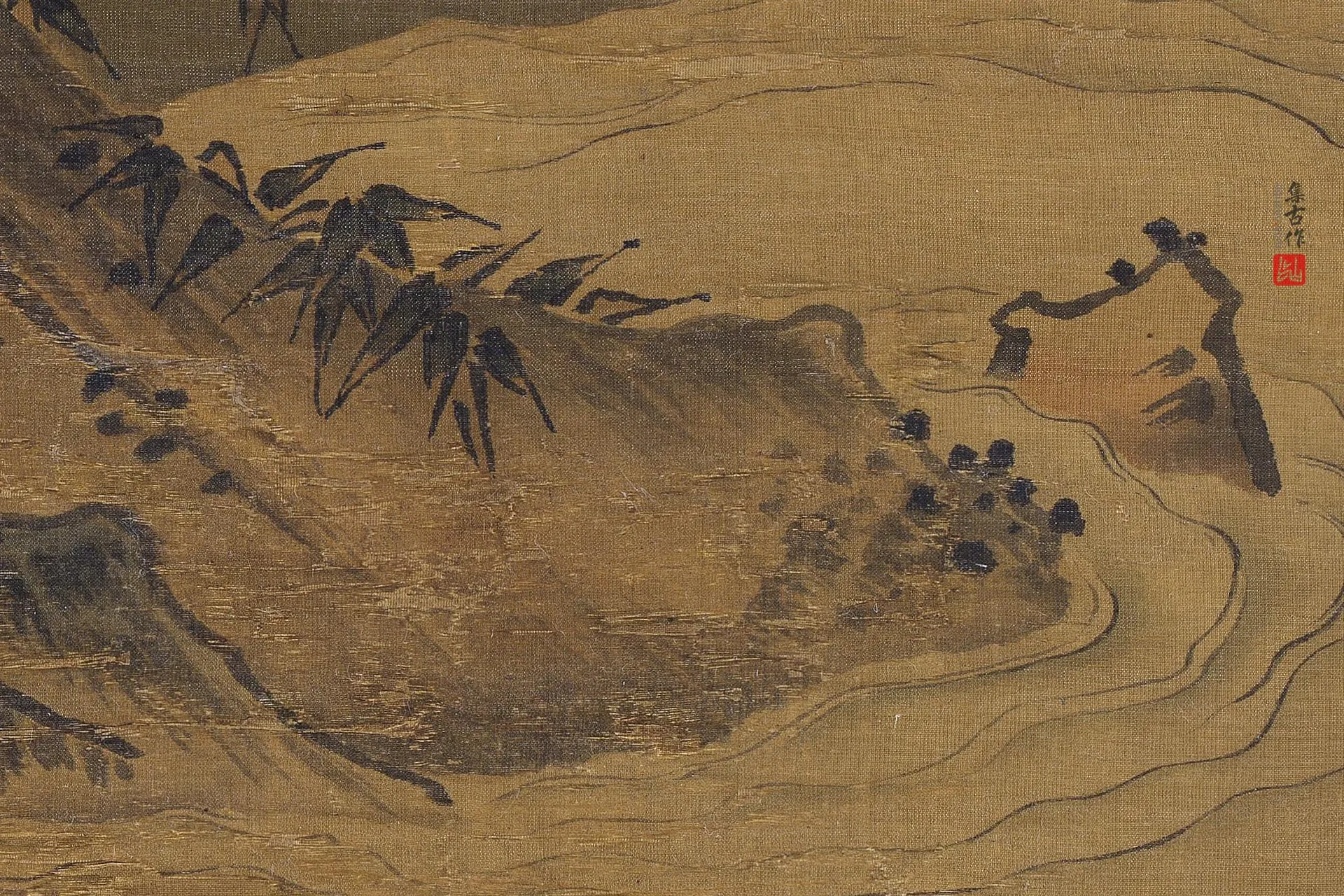 马远《竹鹤图》高清大图局部 (9)