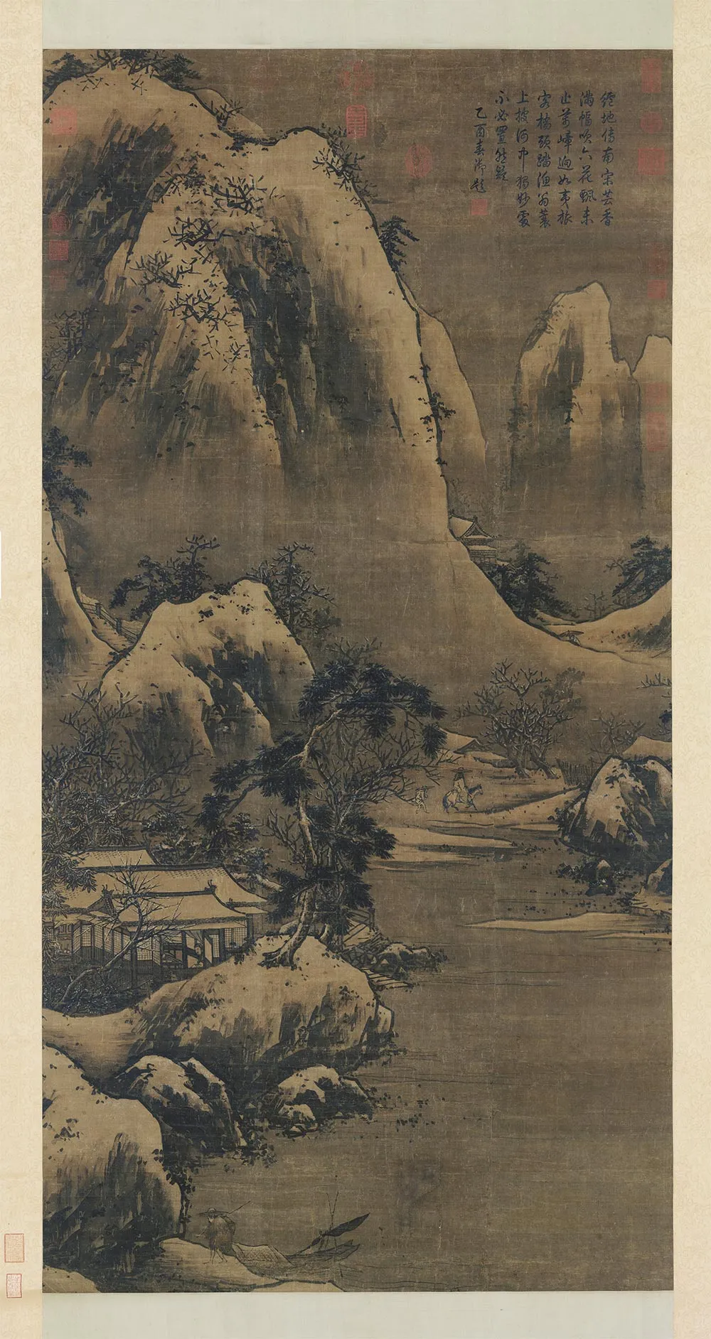 传马远画雪景图轴