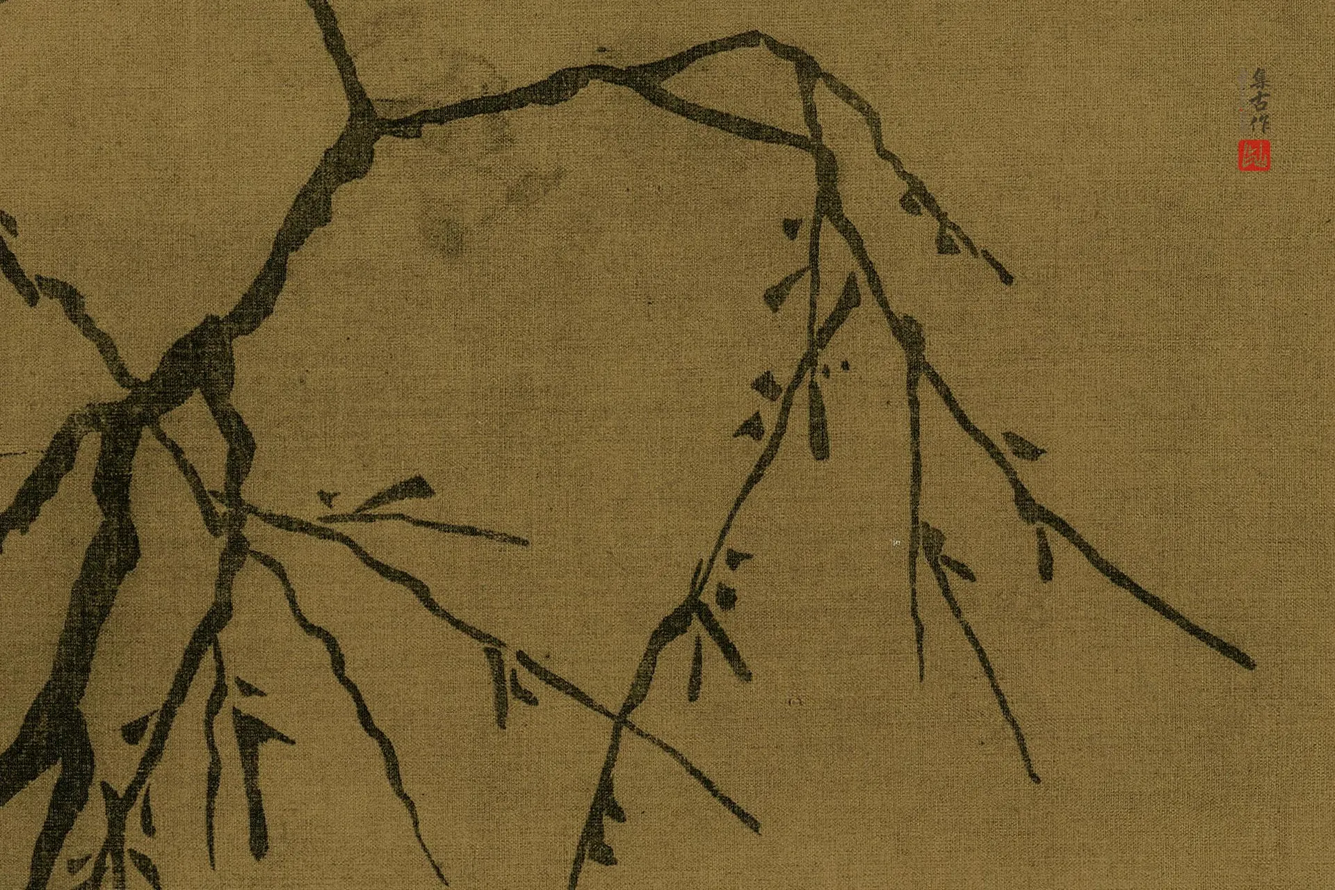 马远《雪滩双鹭图》高清大图局部 (7)