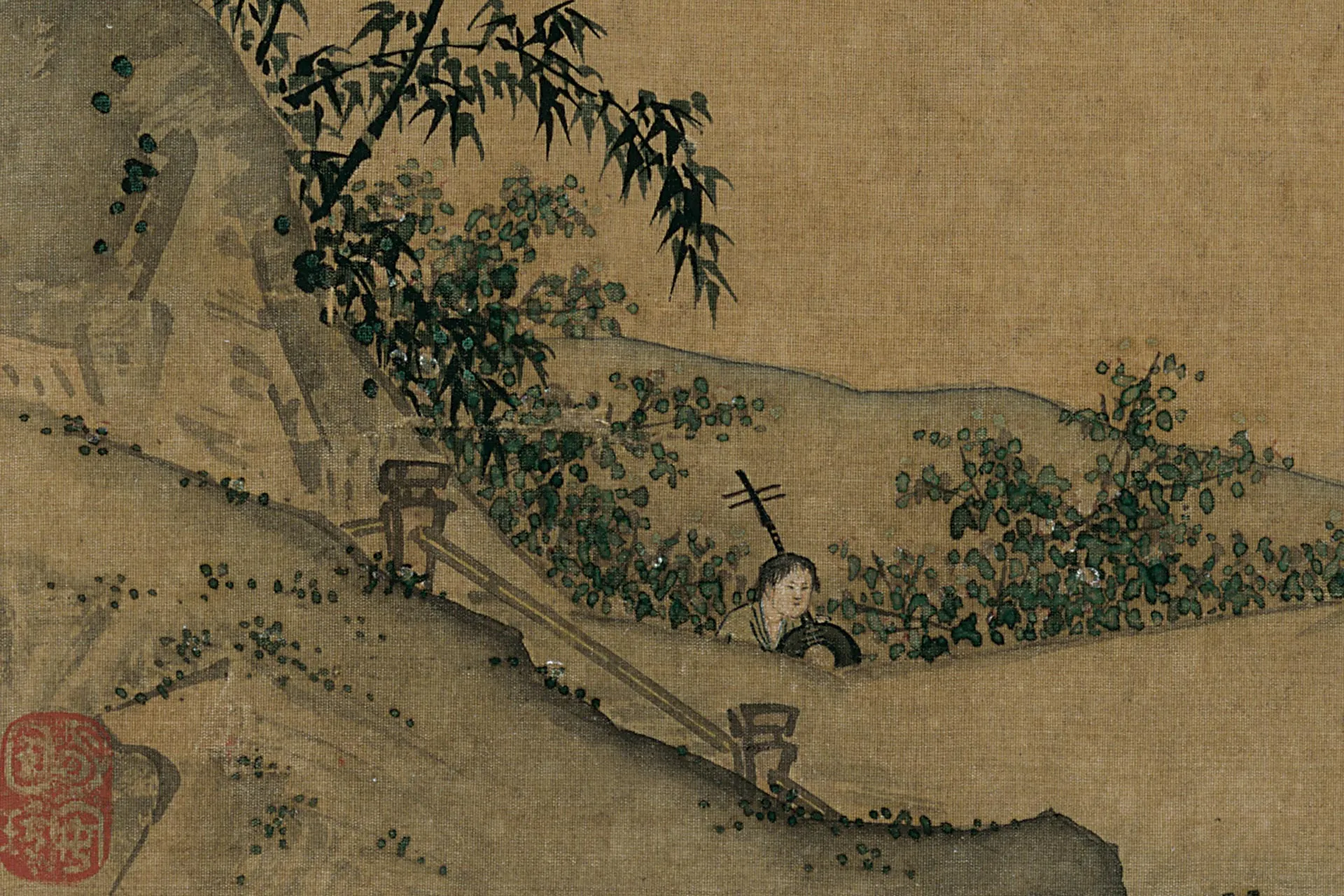 马远《月下把杯图》高清局部 (4)