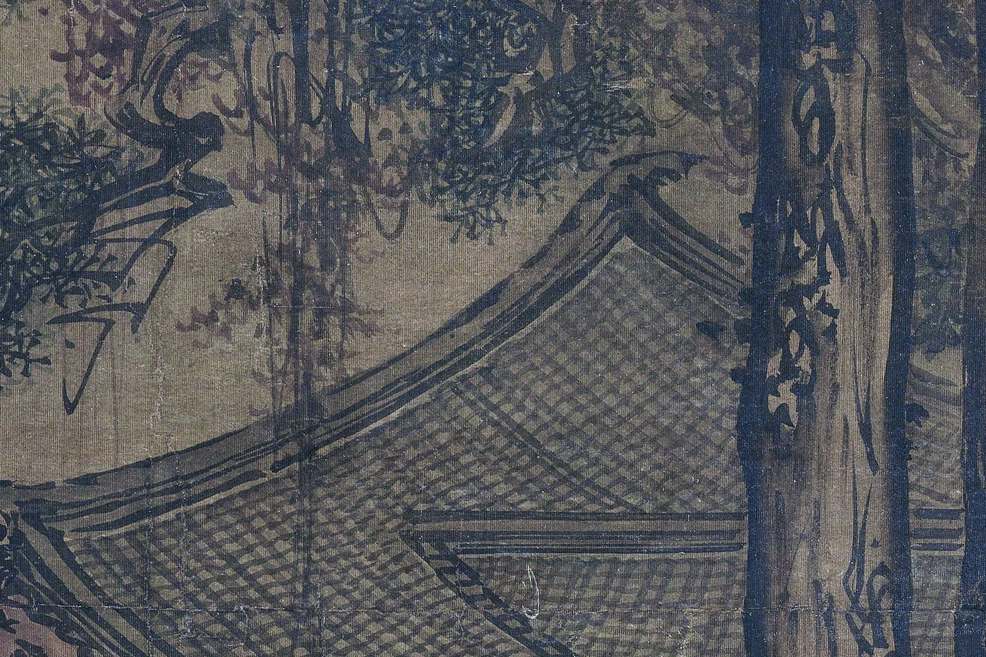 传马远《松阁观潮图》高清图局部 (3)