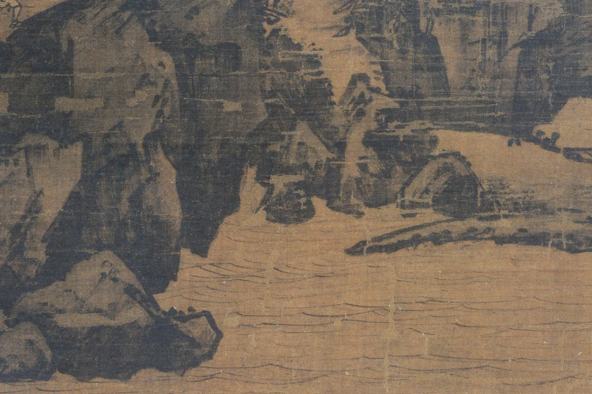传马远山水画《风雨山水图》局部 (3)