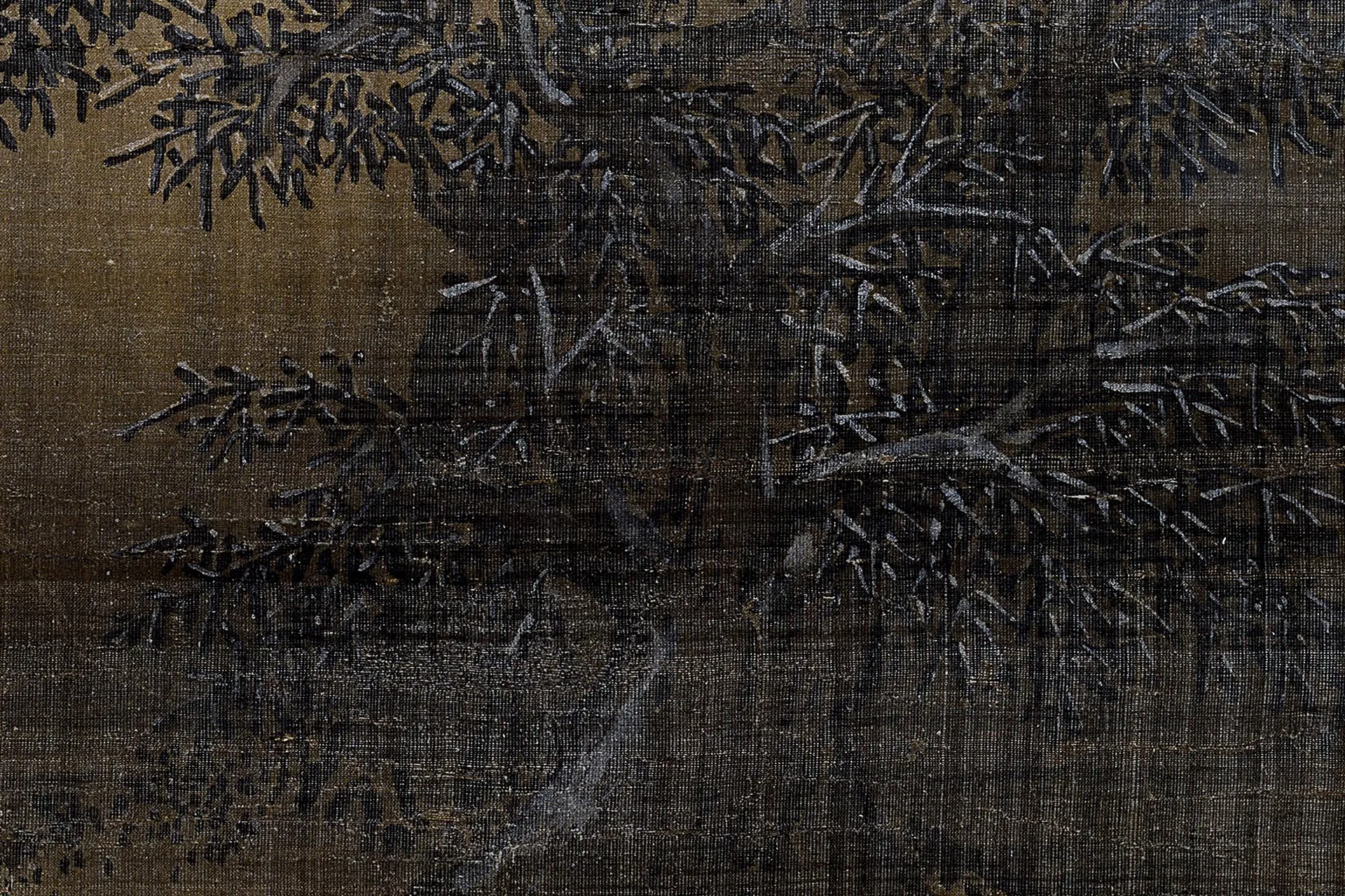 梁楷雪景山水图高清局部 (3)