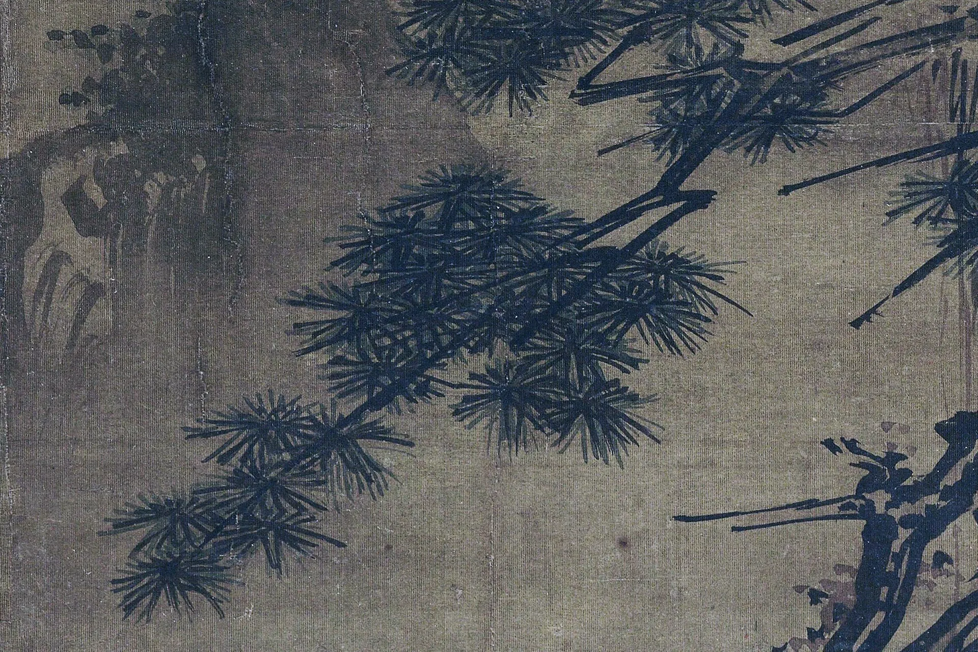 传马远《松阁观潮图》高清图局部 (5)