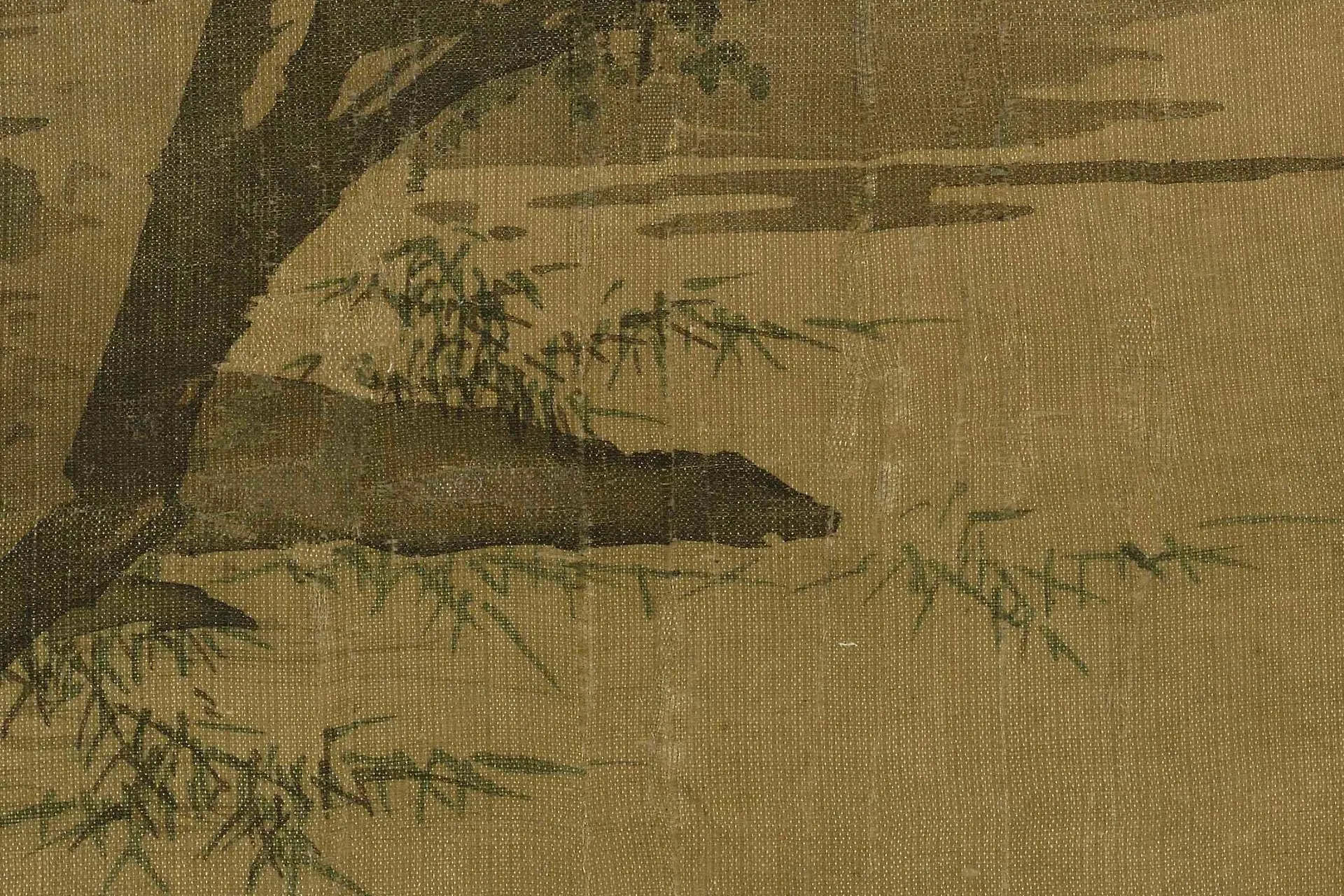 马逵山水《石壁看云图》团扇页高清局部 (3)