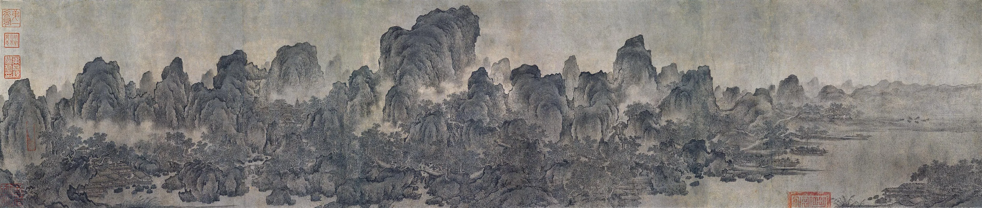 传燕文贵山水画《溪山图》卷