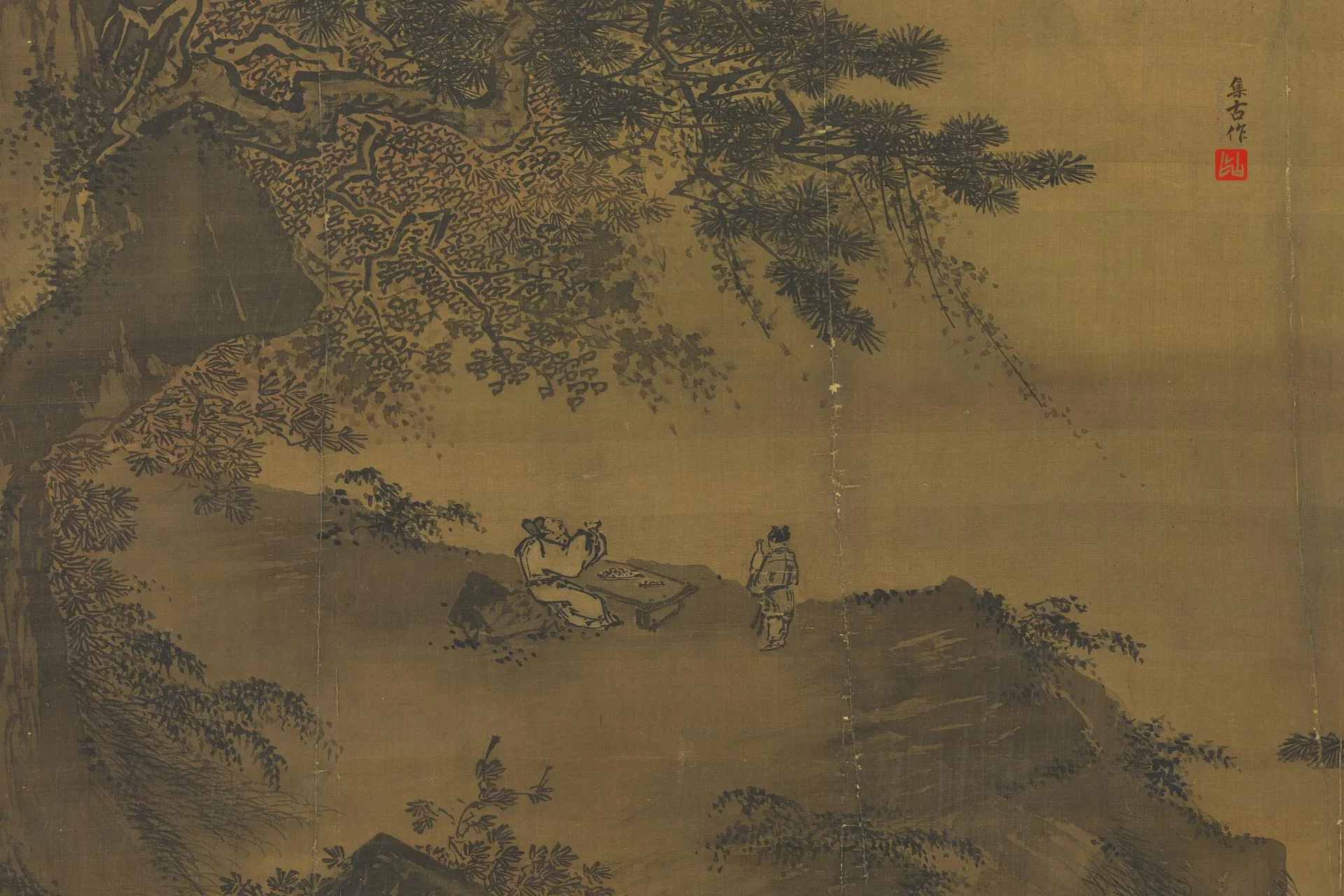 传马远《对月图》轴局部 (1)