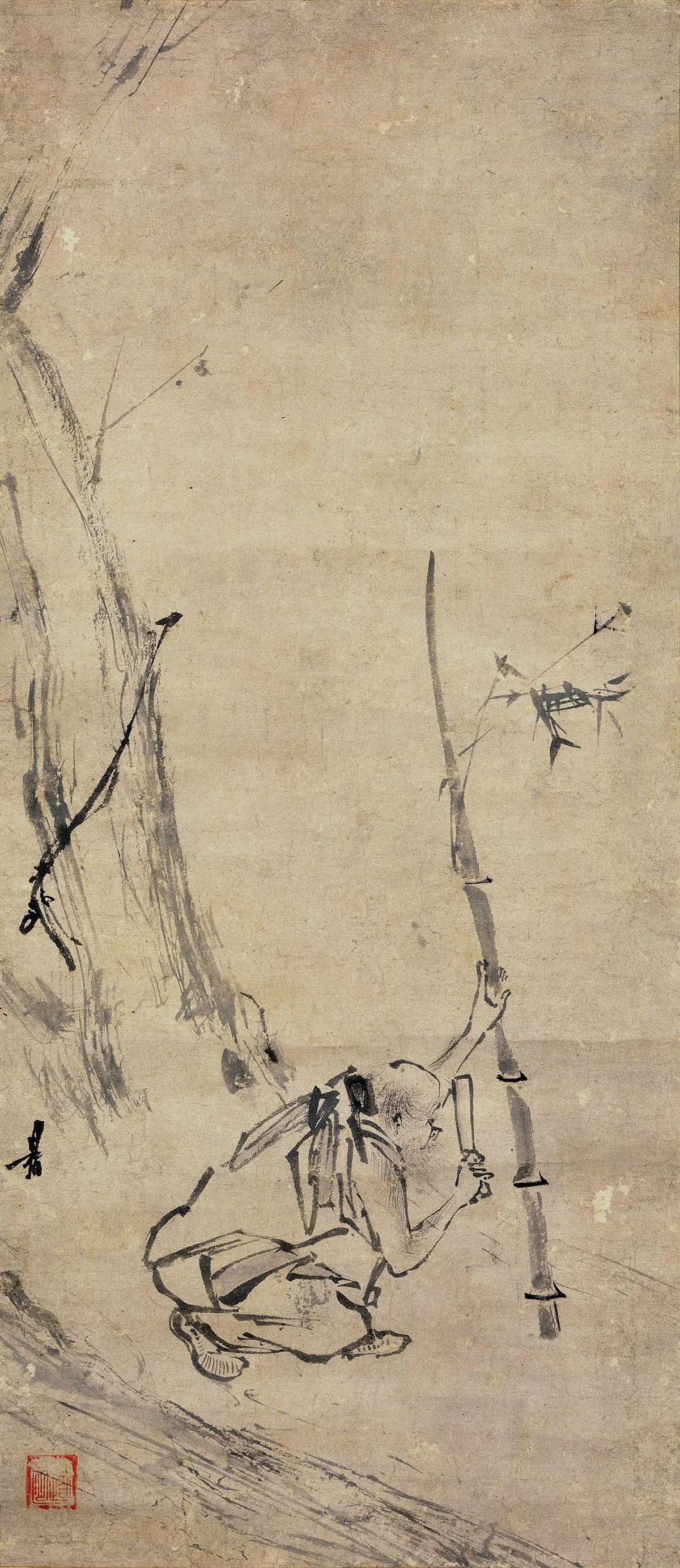 梁楷《六祖截竹图》轴