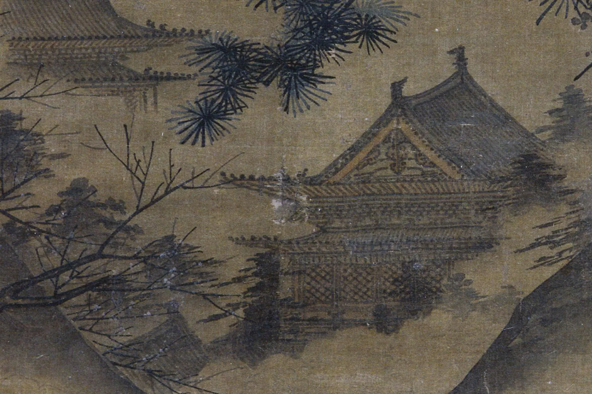 南宋山水人物画《山楼来凤图》局部 (4)