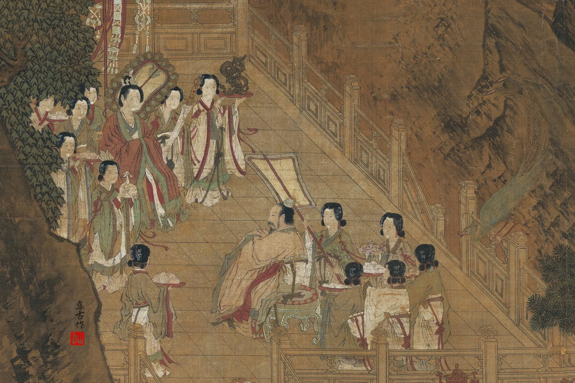 传刘松年《画瑶池献寿图》局部图 (1)