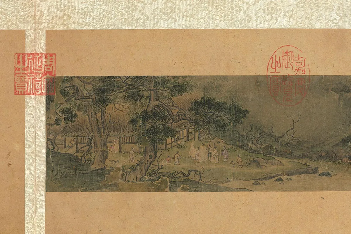 李唐山水画《画四时山水册》局部 (1)