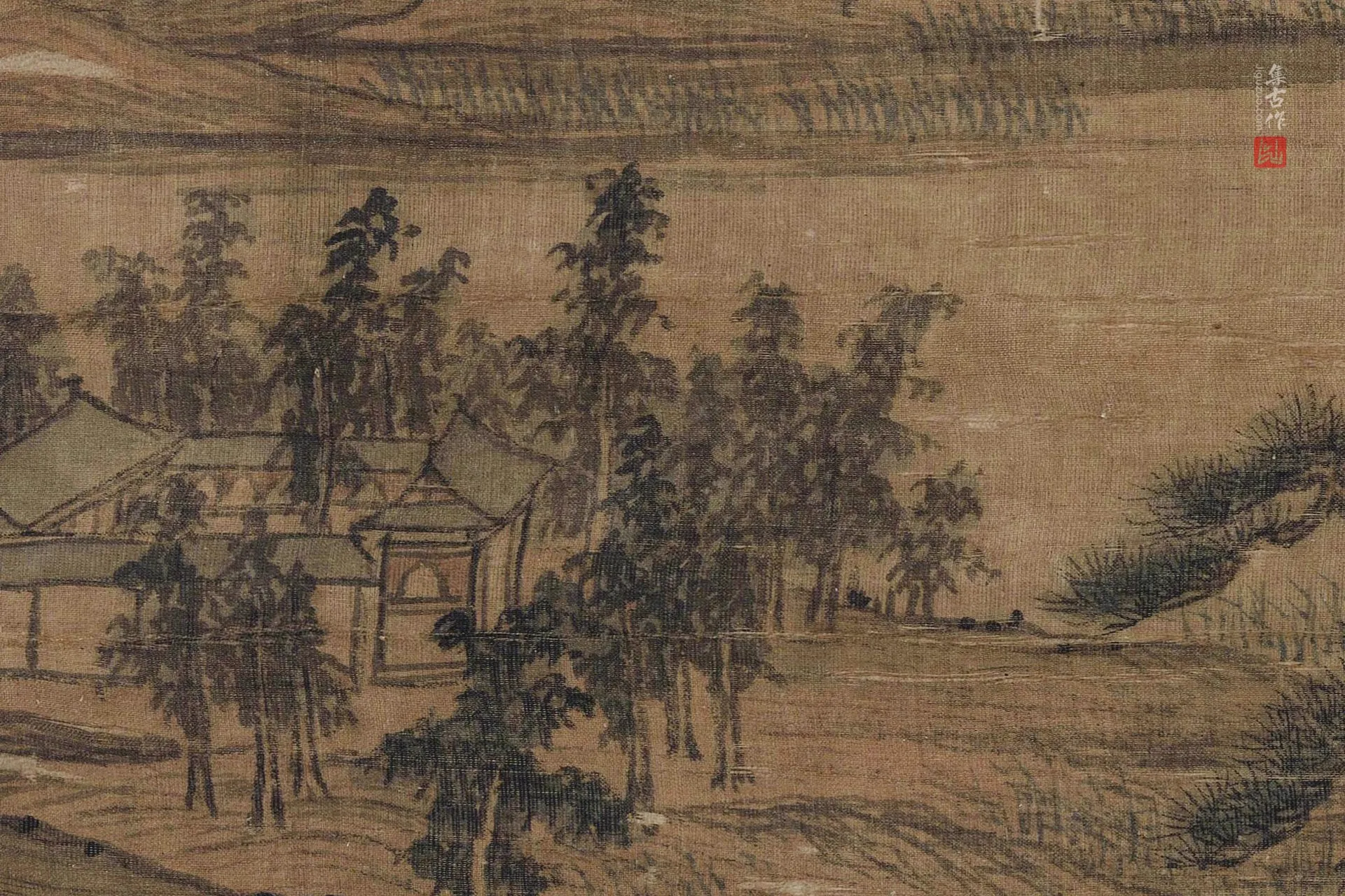陈汝言《荆溪图》高清大图局部 (1)