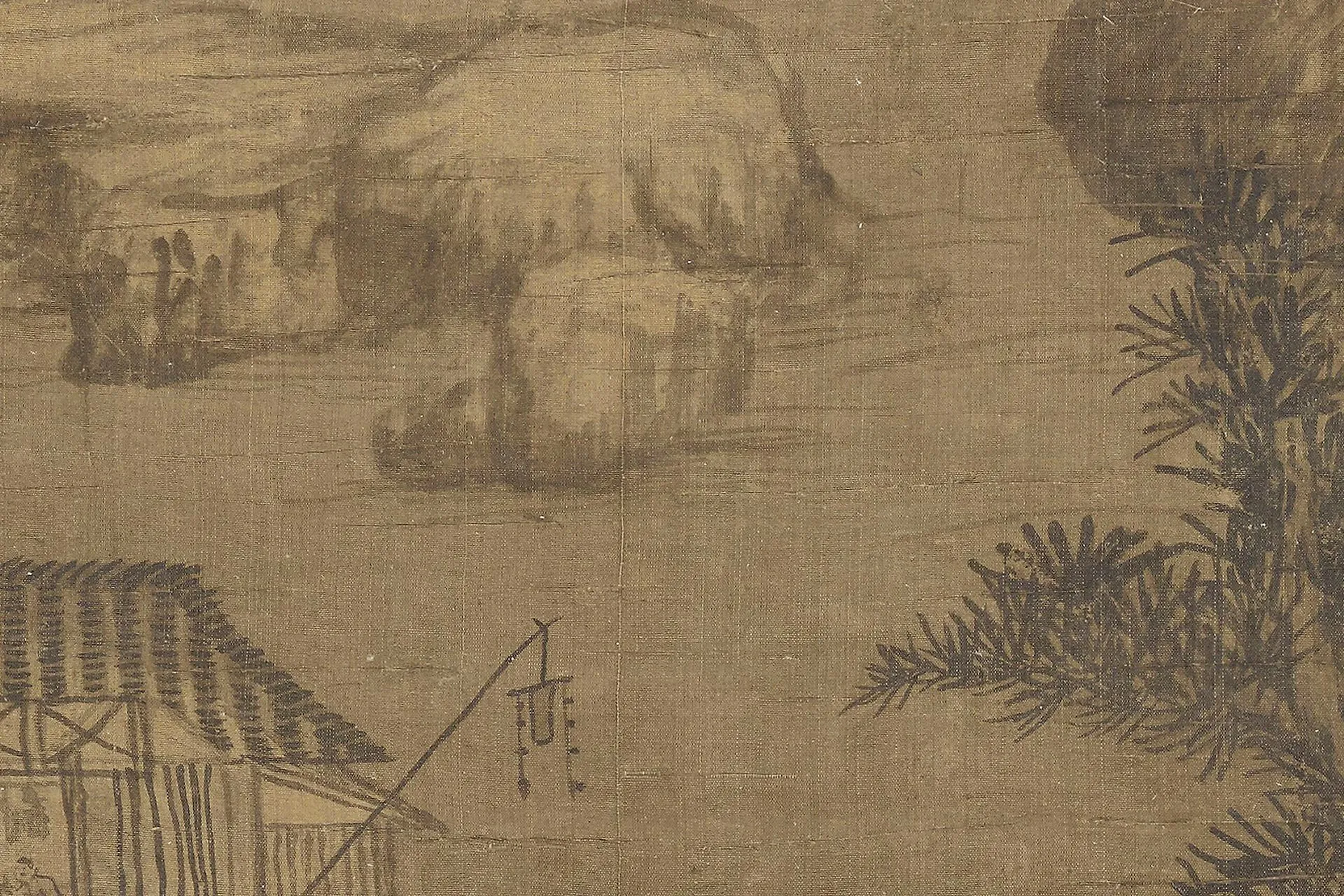 传董源山水画《溪山行旅图》局部 (3)
