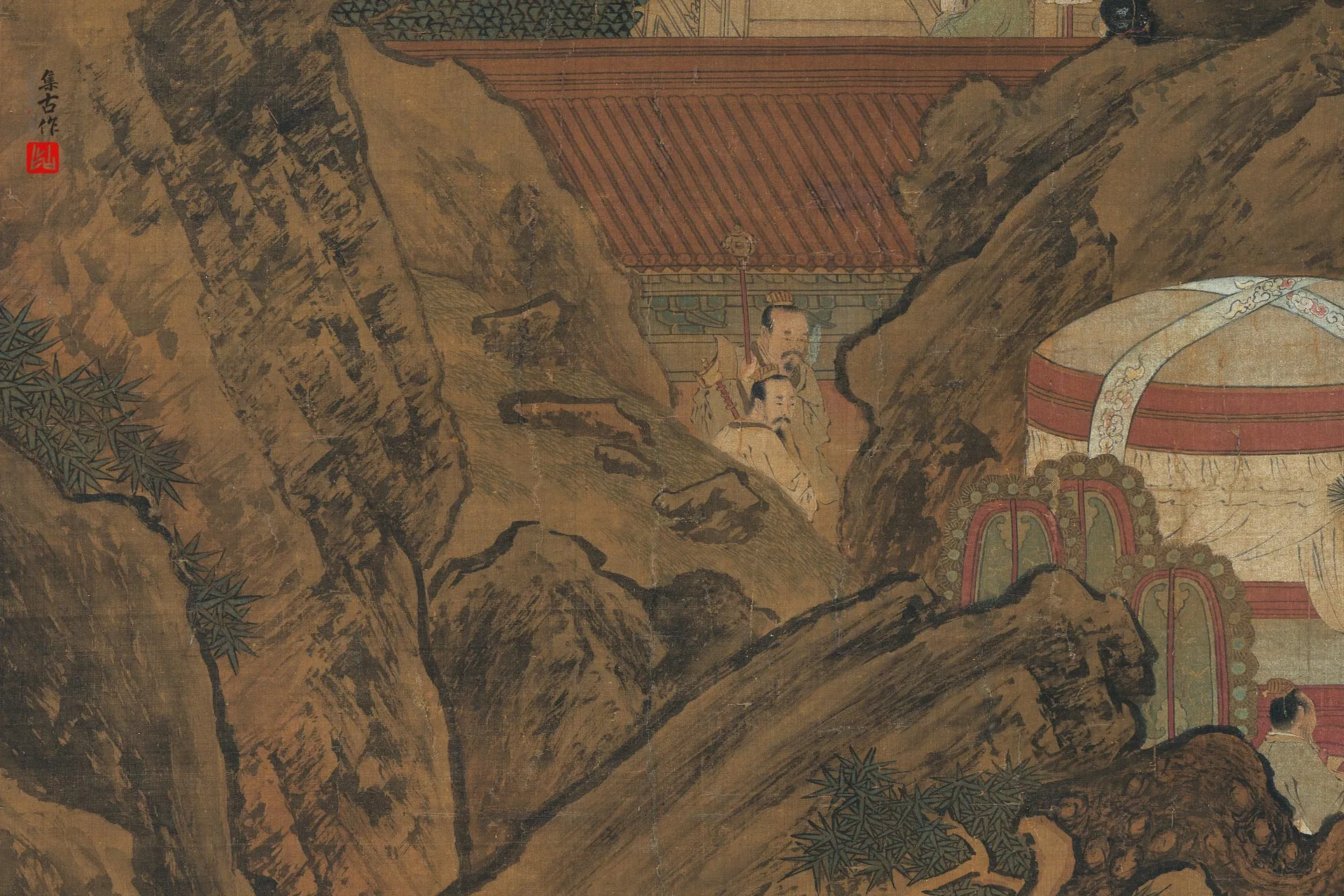 传刘松年《画瑶池献寿图》局部图 (5)