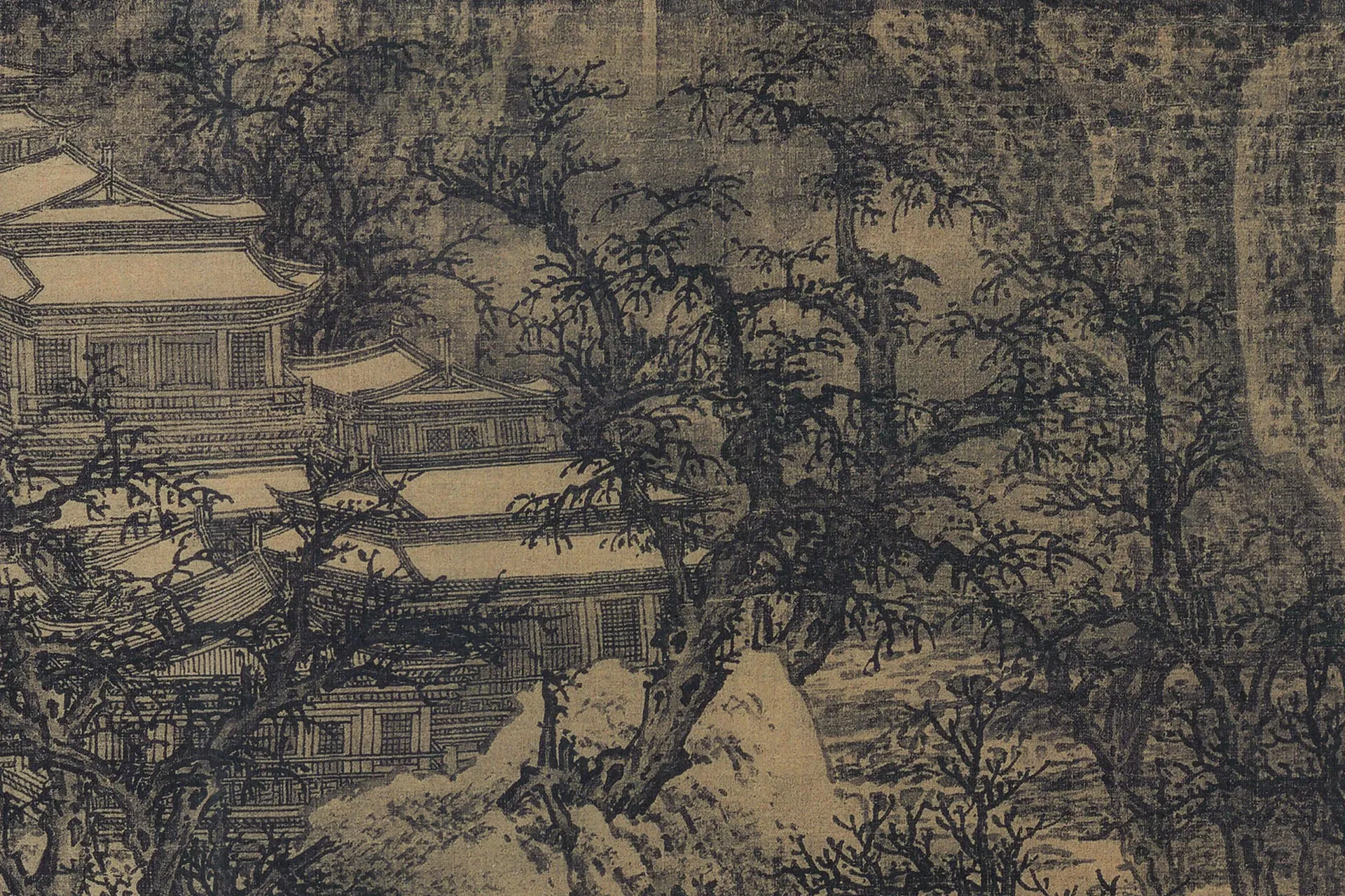 传范宽山水《雪山楼阁图》局部 (3)