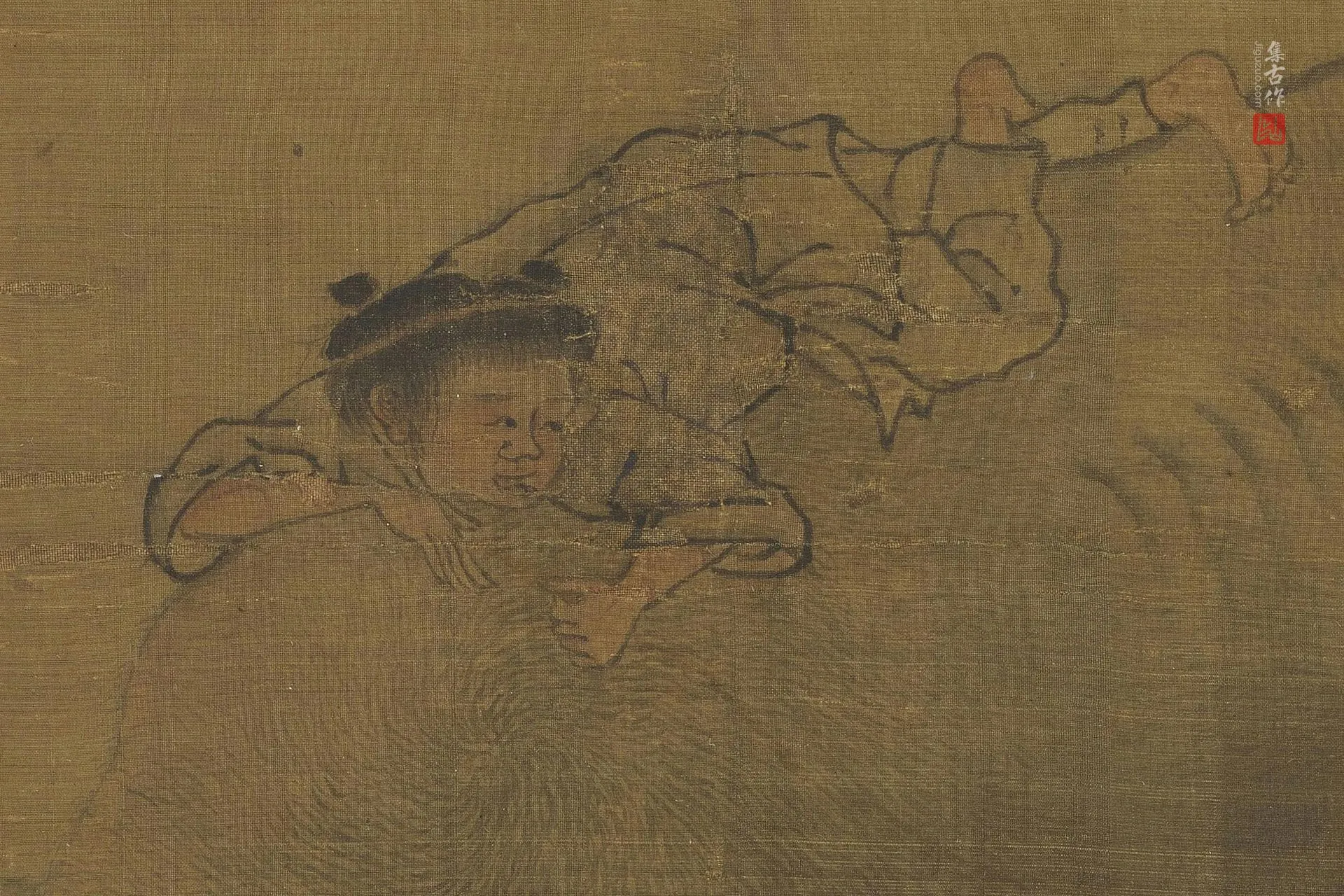 李唐《乳牛图》高清大图局部 (2)