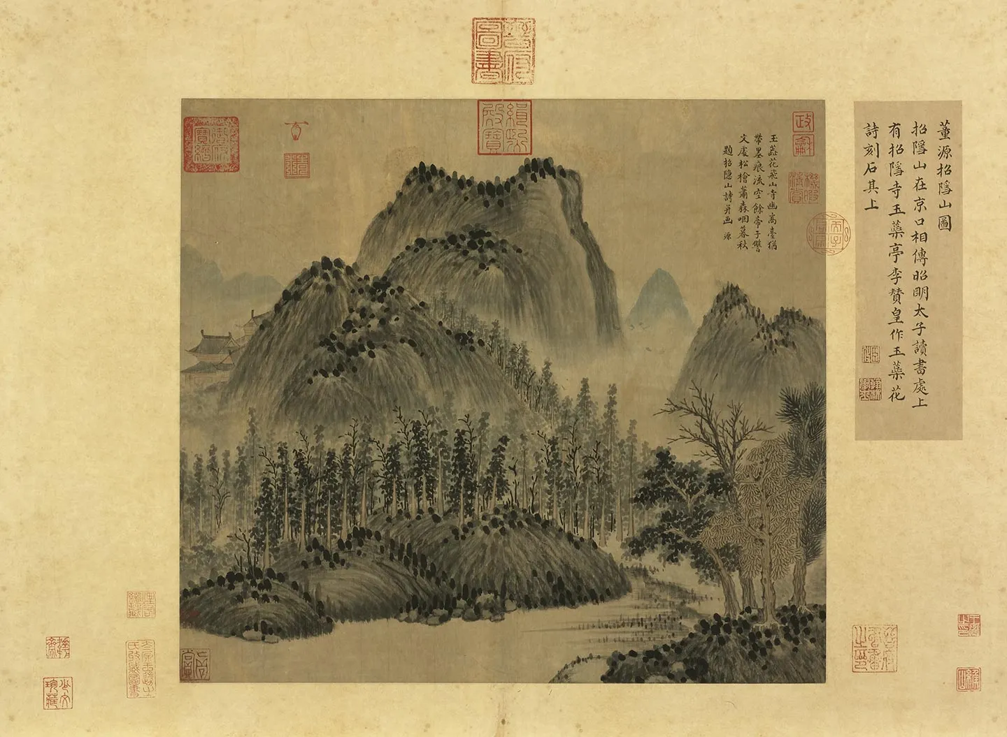 传董源山水《招隐山图》页
