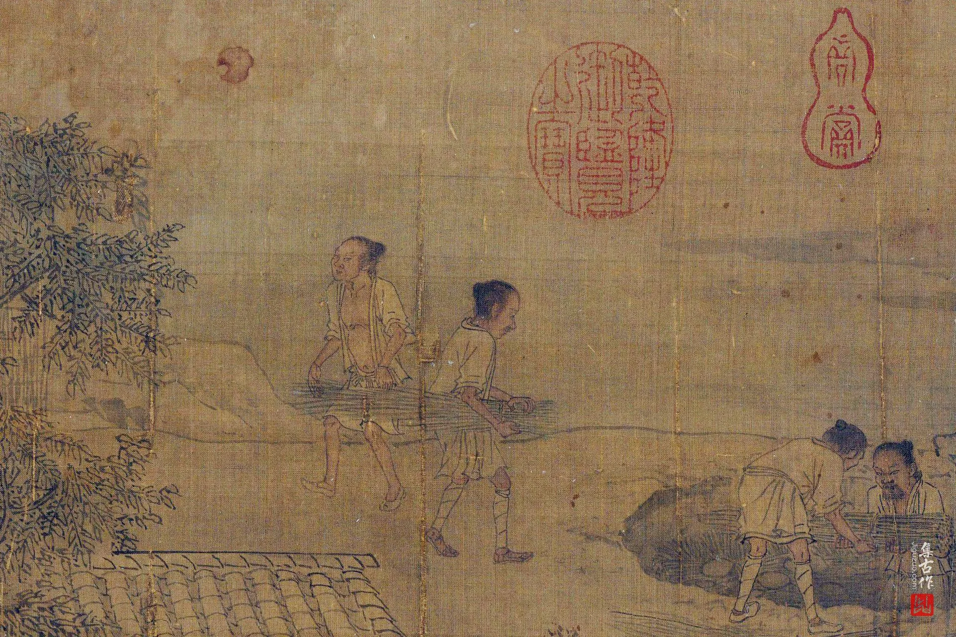 传刘松年《蚕事图》高清图局部 (3)