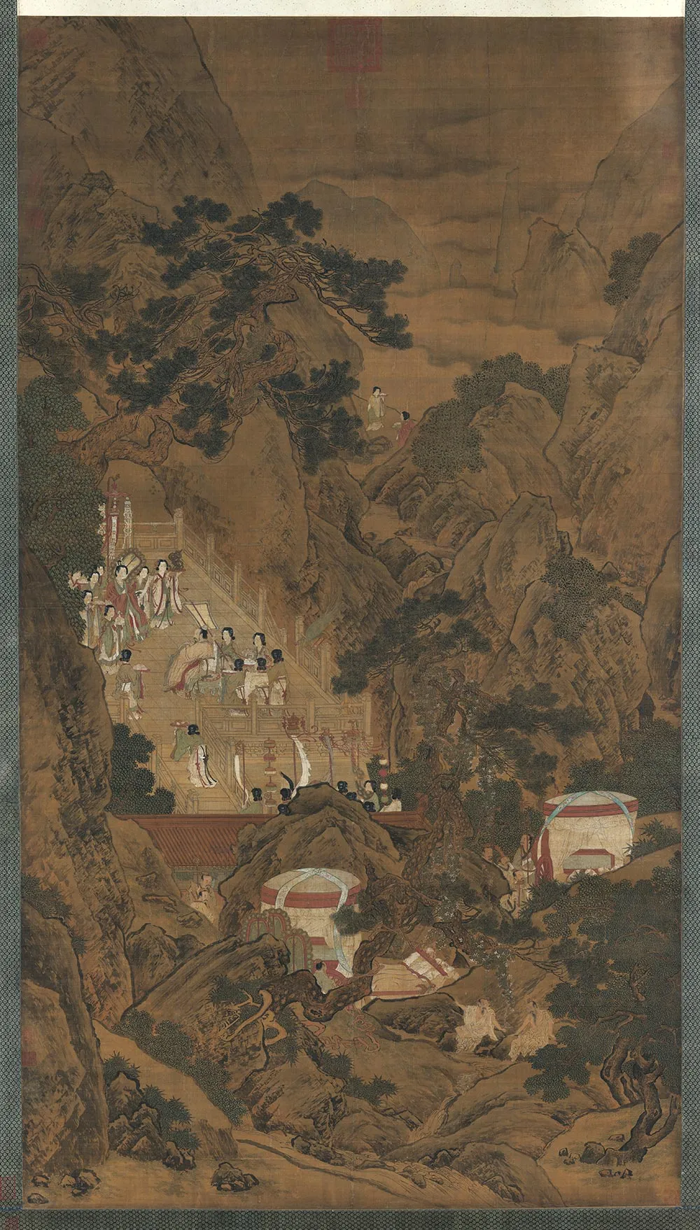 传刘松年《画瑶池献寿图》轴
