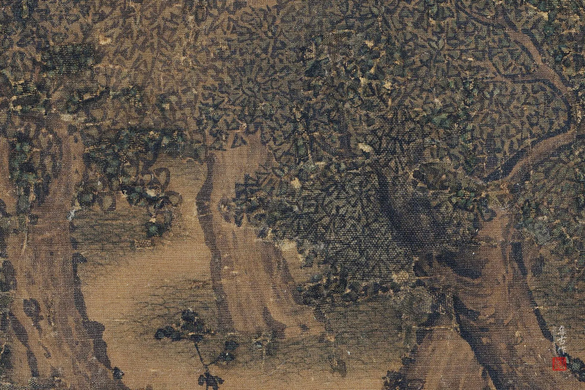 传李唐《仙岩采药图》高清图局部 (3)