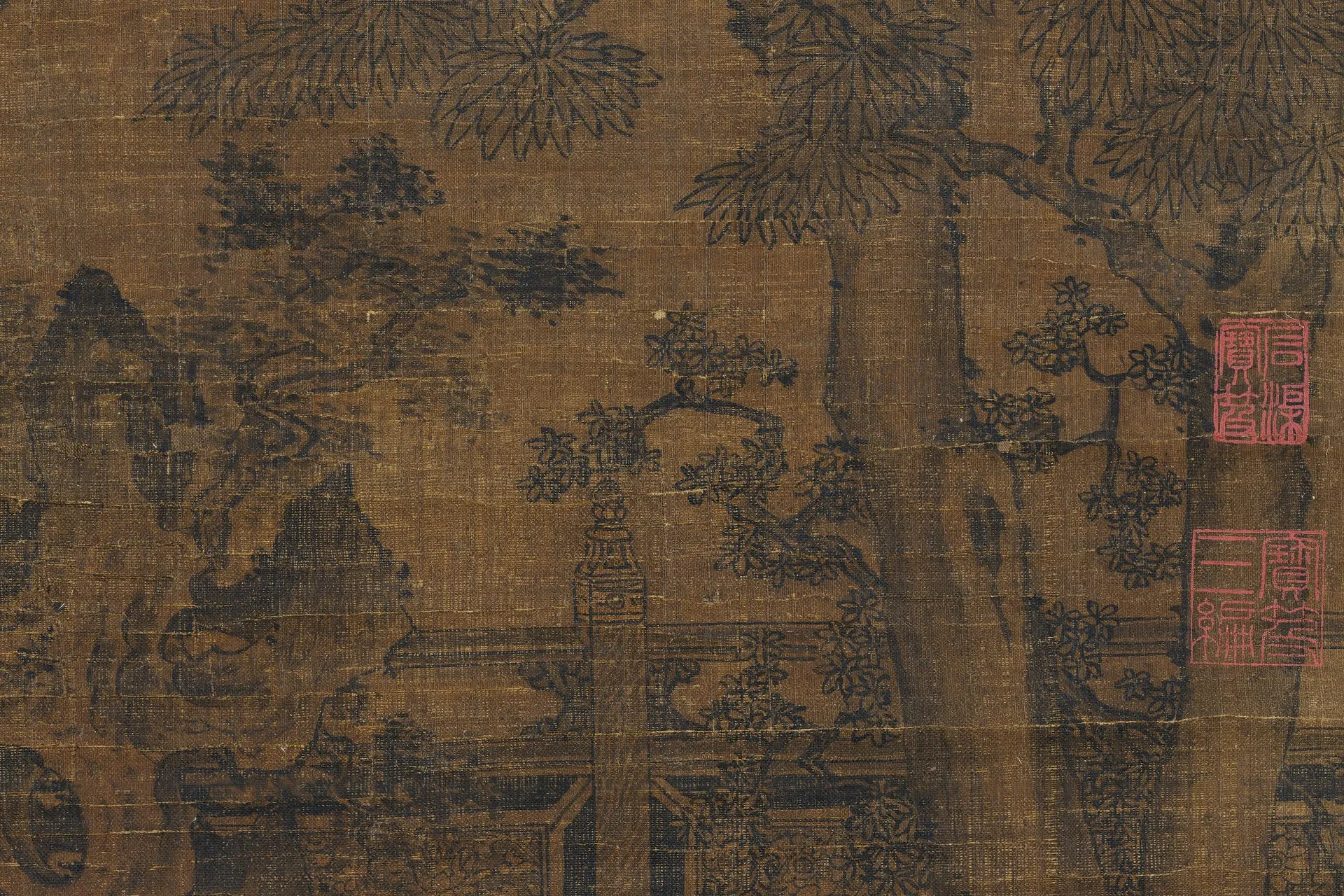 传李公麟人物画《高会习琴图》局部 (3)