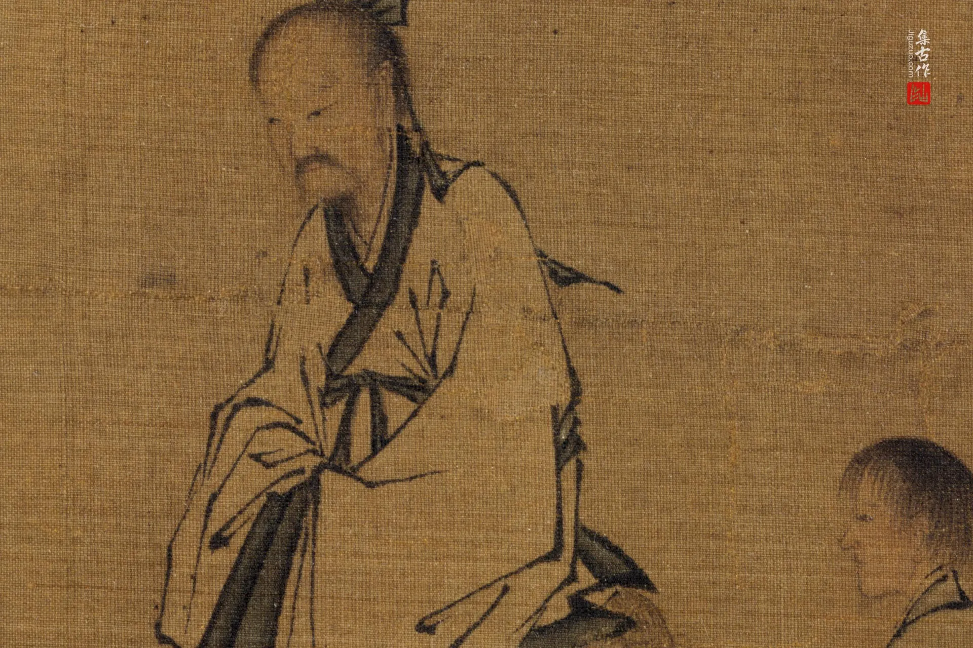 刘松年《听琴图》高清大图局部 (2)