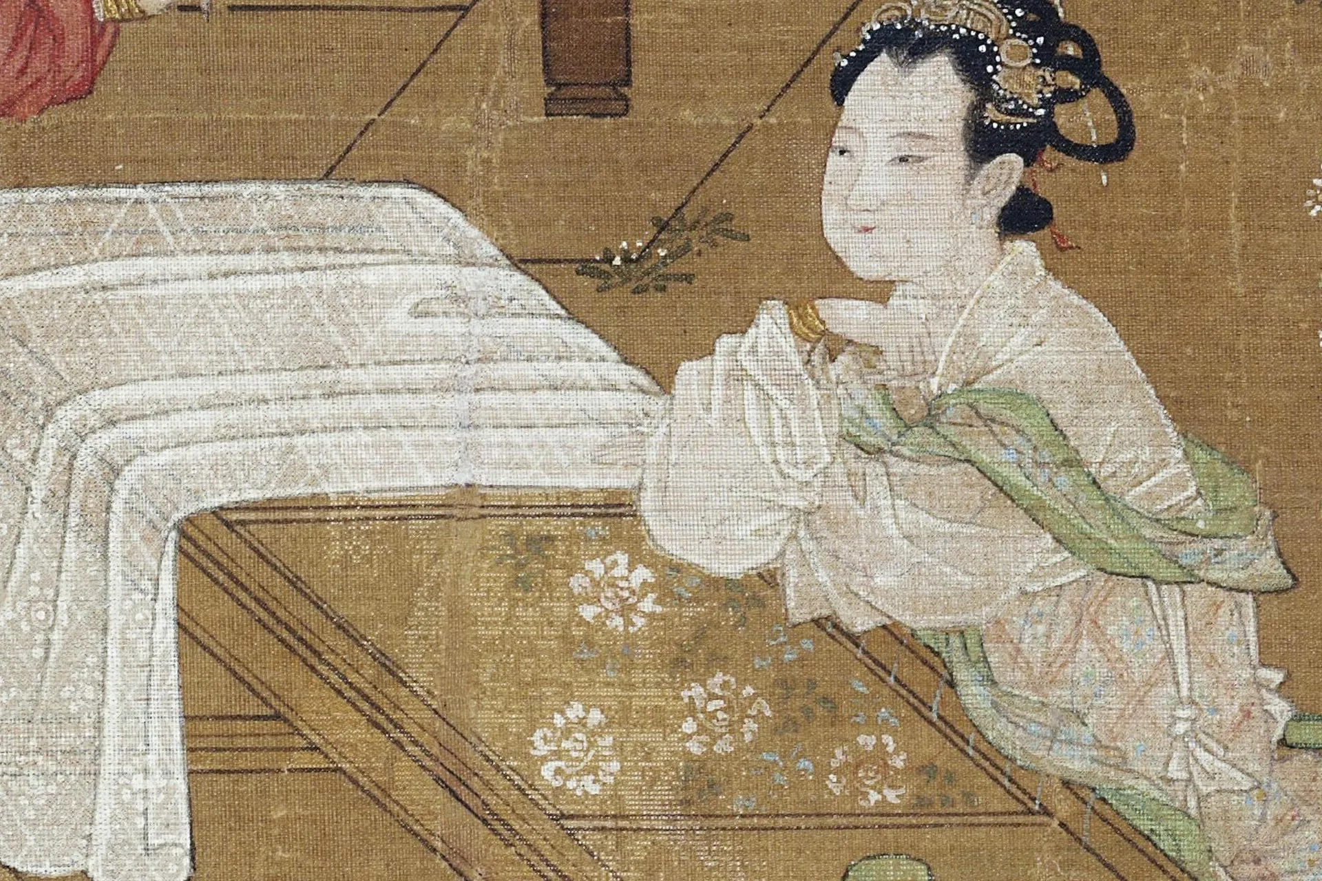 传刘松年《宫女图》高清大图局部 (1)