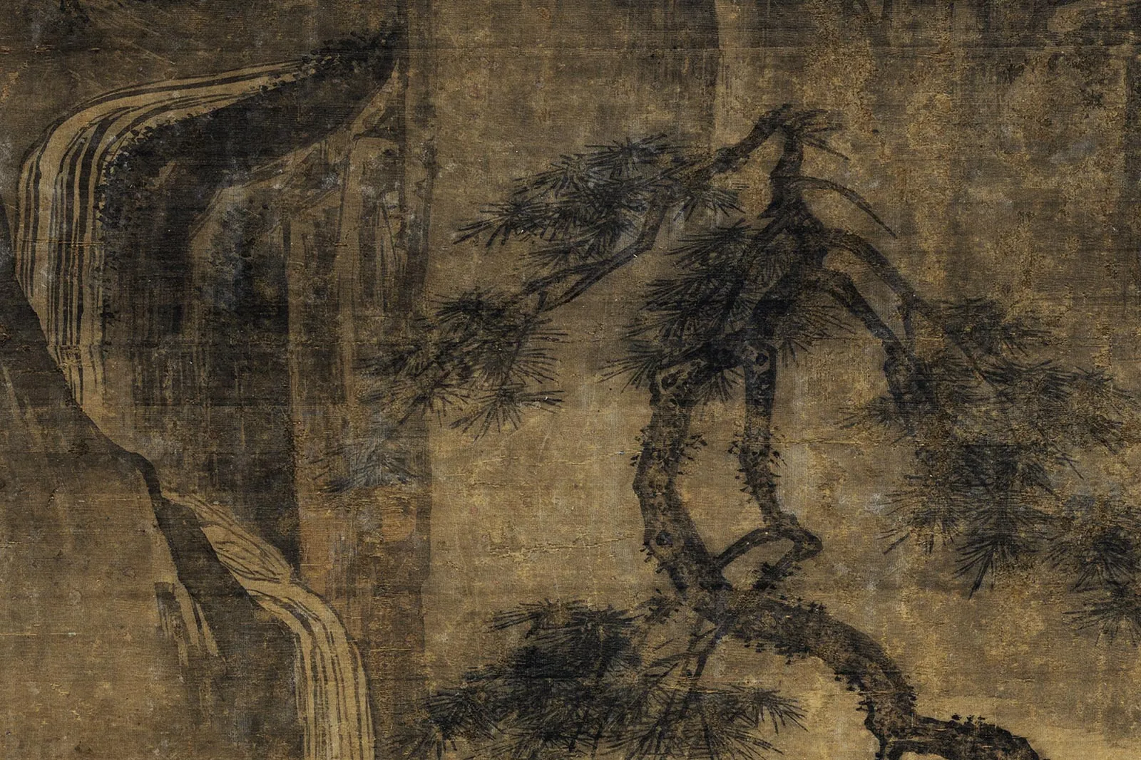 传夏圭山水人物画《山居图》局部 (4)
