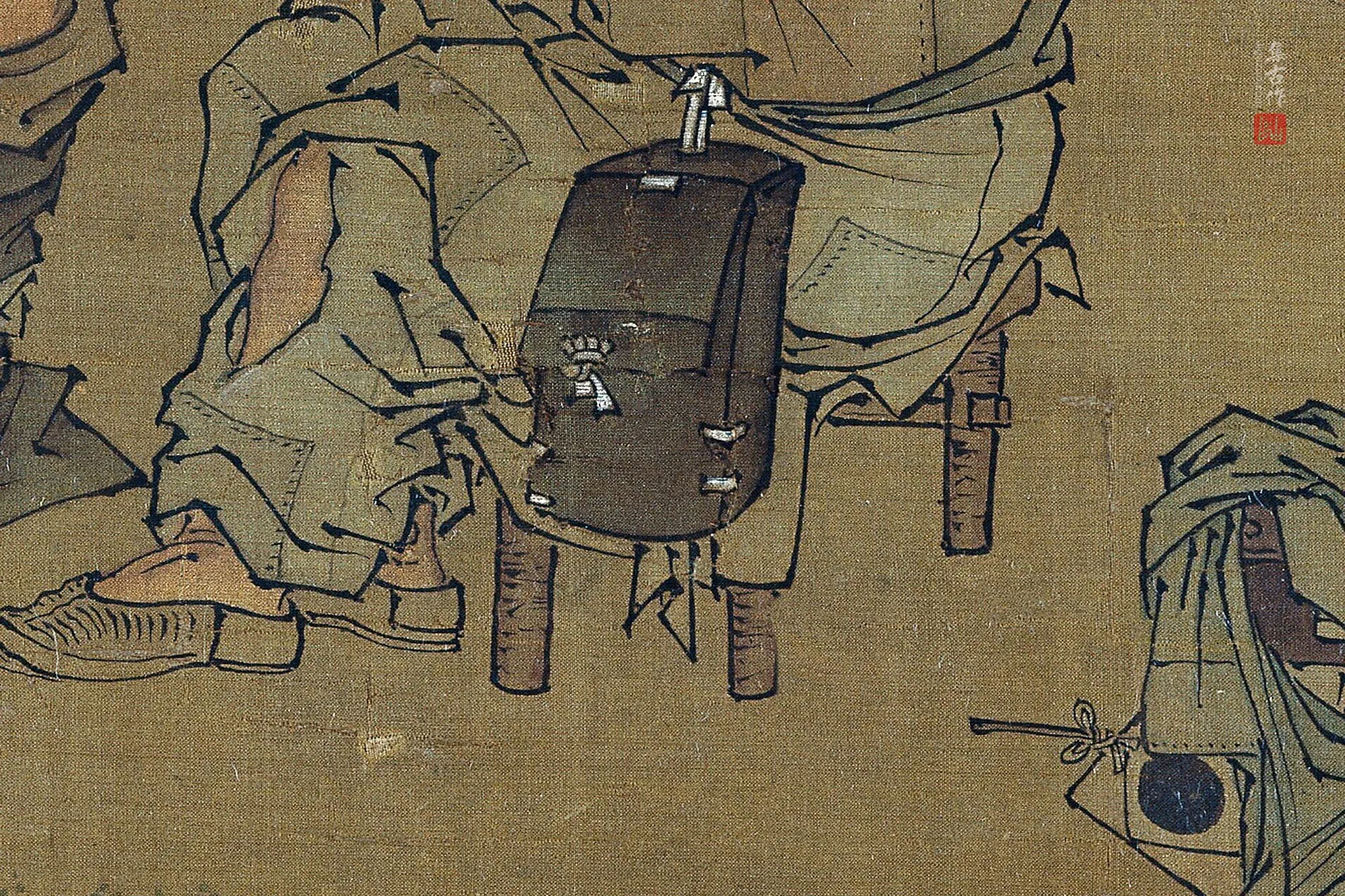 李唐《炙艾图》高清大图局部-2
