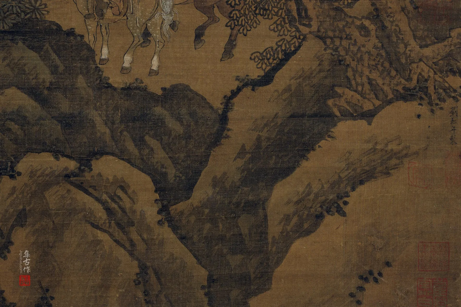 传刘松年山水人物画《征聘图》局部 (1)